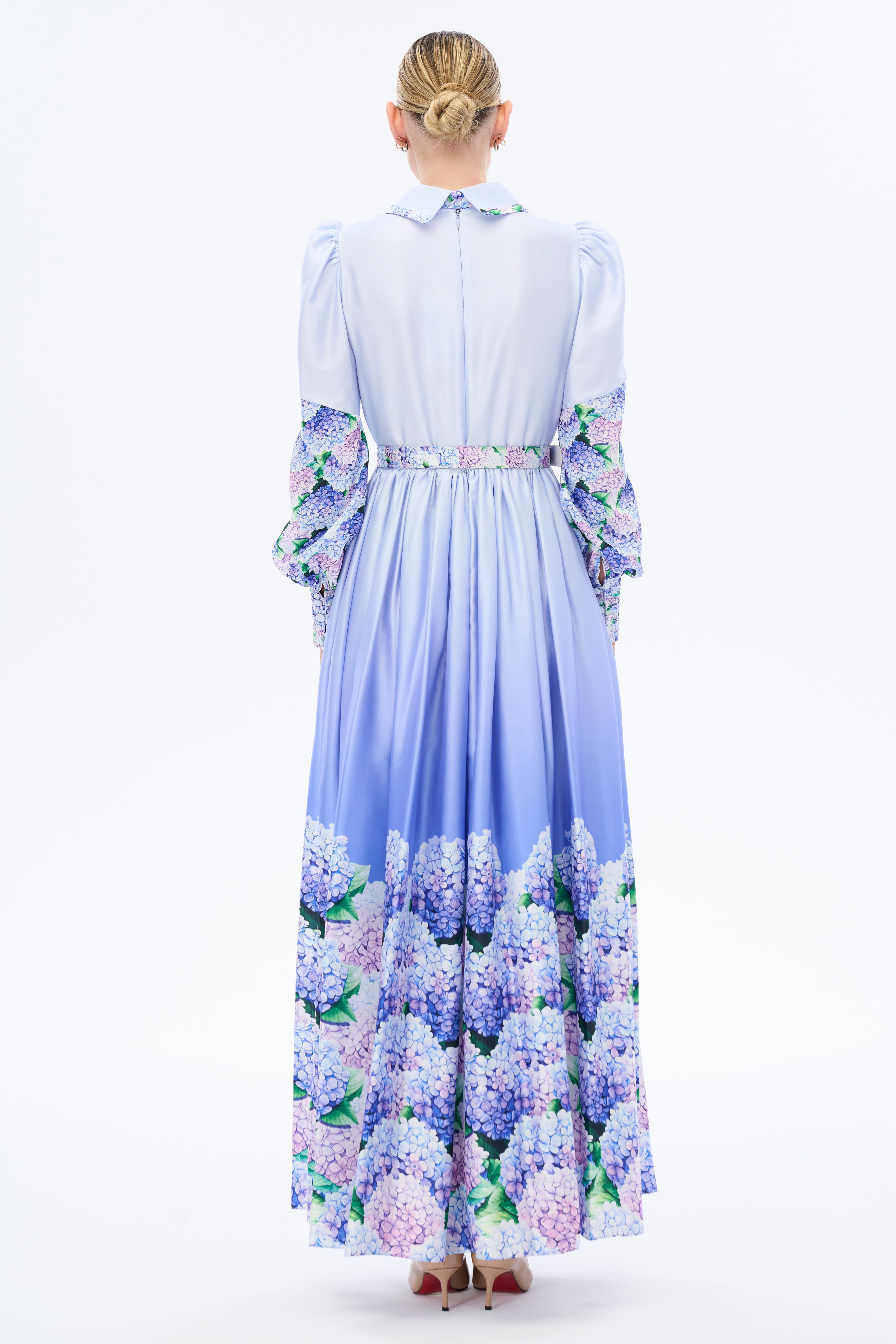 Lilac Balloon Sleeve Dress for Women - Elegant Flowy Party Dress for Weddings, Dates & Special Occasions