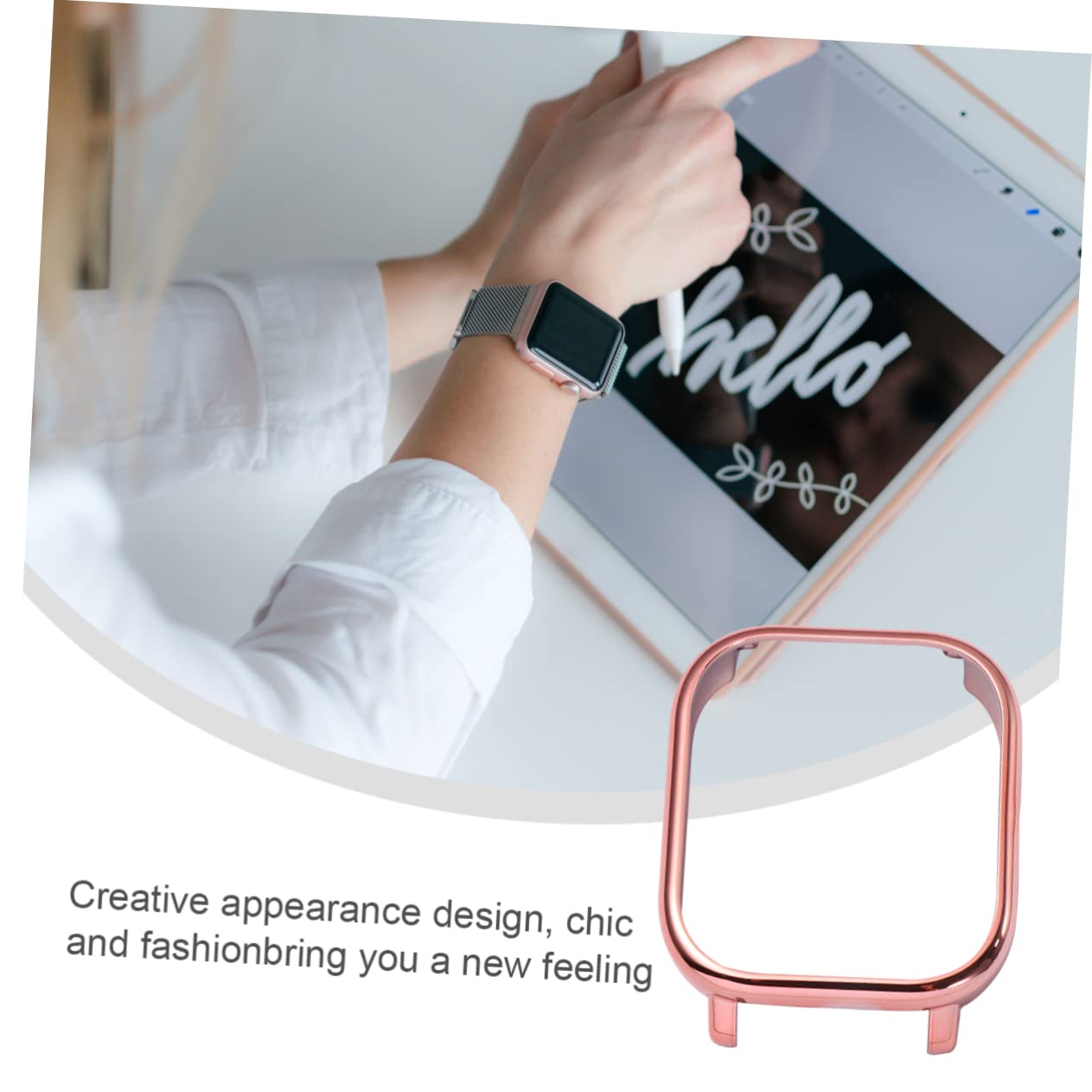 Hemobllo Tempered Glass Screen Protector & PC Bumper Case for Smartwatch - Durable Scratch-Resistant Cover for Exercise, Fashion, and Daily Use