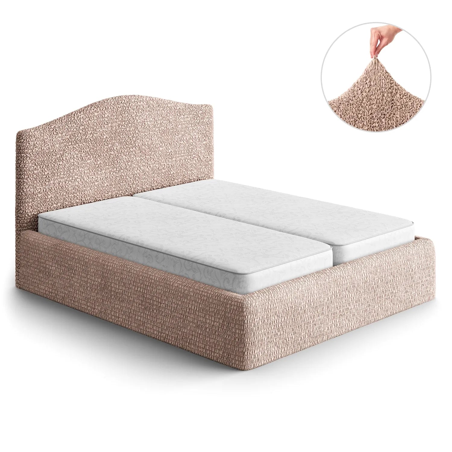 Full/Queen Size Bed Headboard & Frame Slipcover - Microfiber Collection | Elegant Bedroom Upgrade for Home Decor