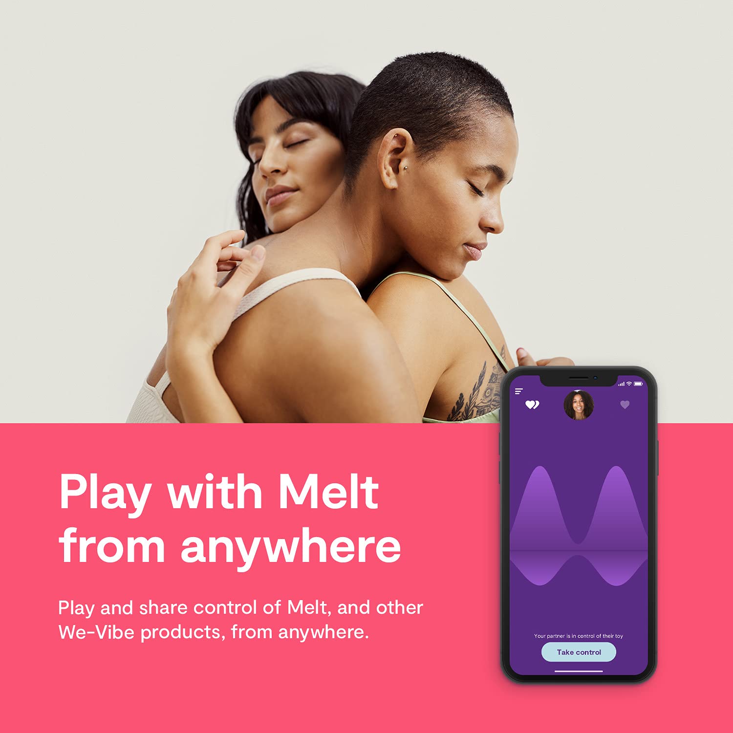 We-Vibe Melt Clitoral Stimulator - App Controlled Clit Sucker Vibrator for Women & Couples | 12 Intensity Levels, Long Distance Play | Pink Adult Sex Toy for Solo & Partner Use - Perfect for Bedroom Fun & Remote Intimacy