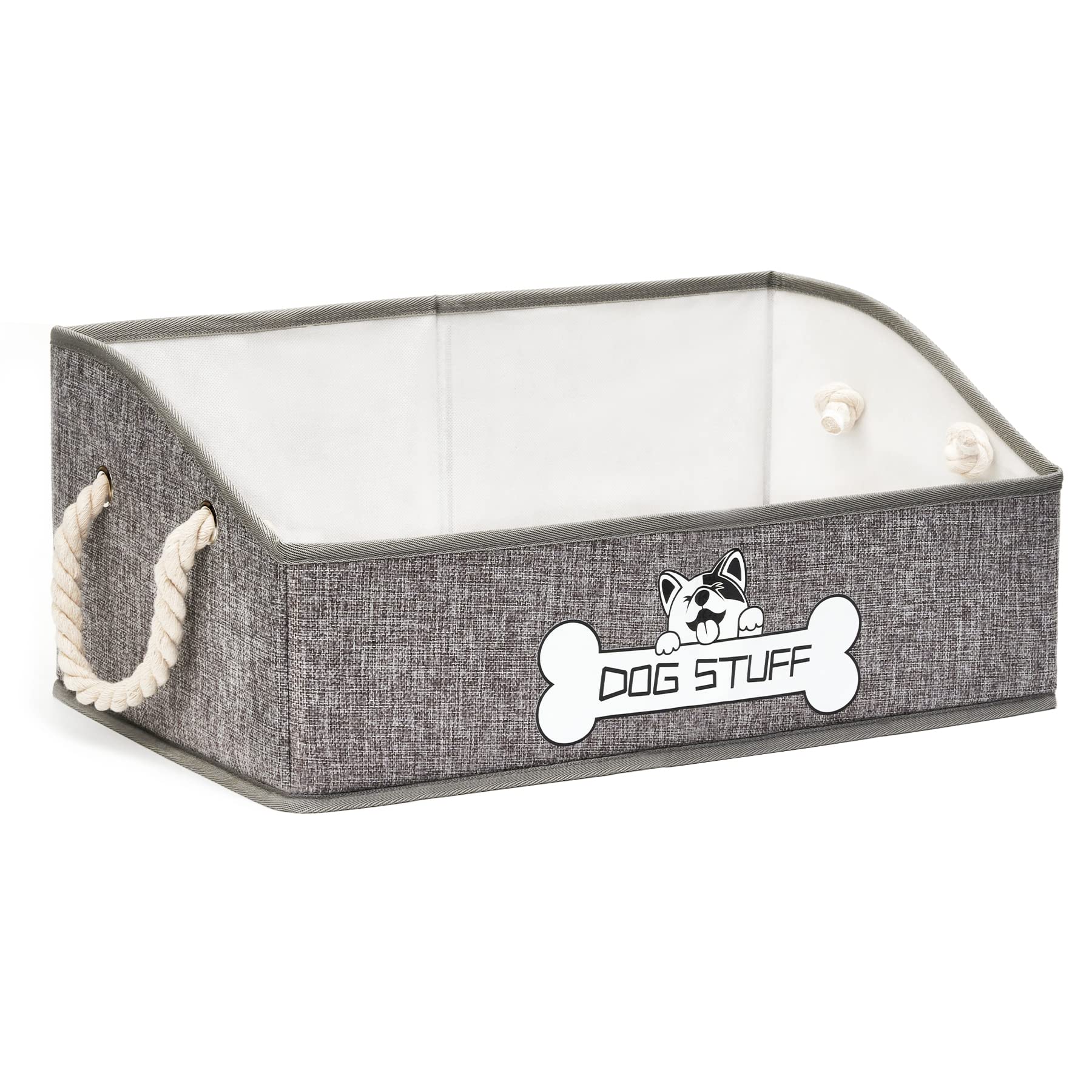 Foldable Fabric Pet Toy Storage Bin with Handle - Collapsible Trapezoid Basket Organizer for Dog Toys, Blankets & Accessories | Perfect for Living Room, Bedroom & Pet Play Areas