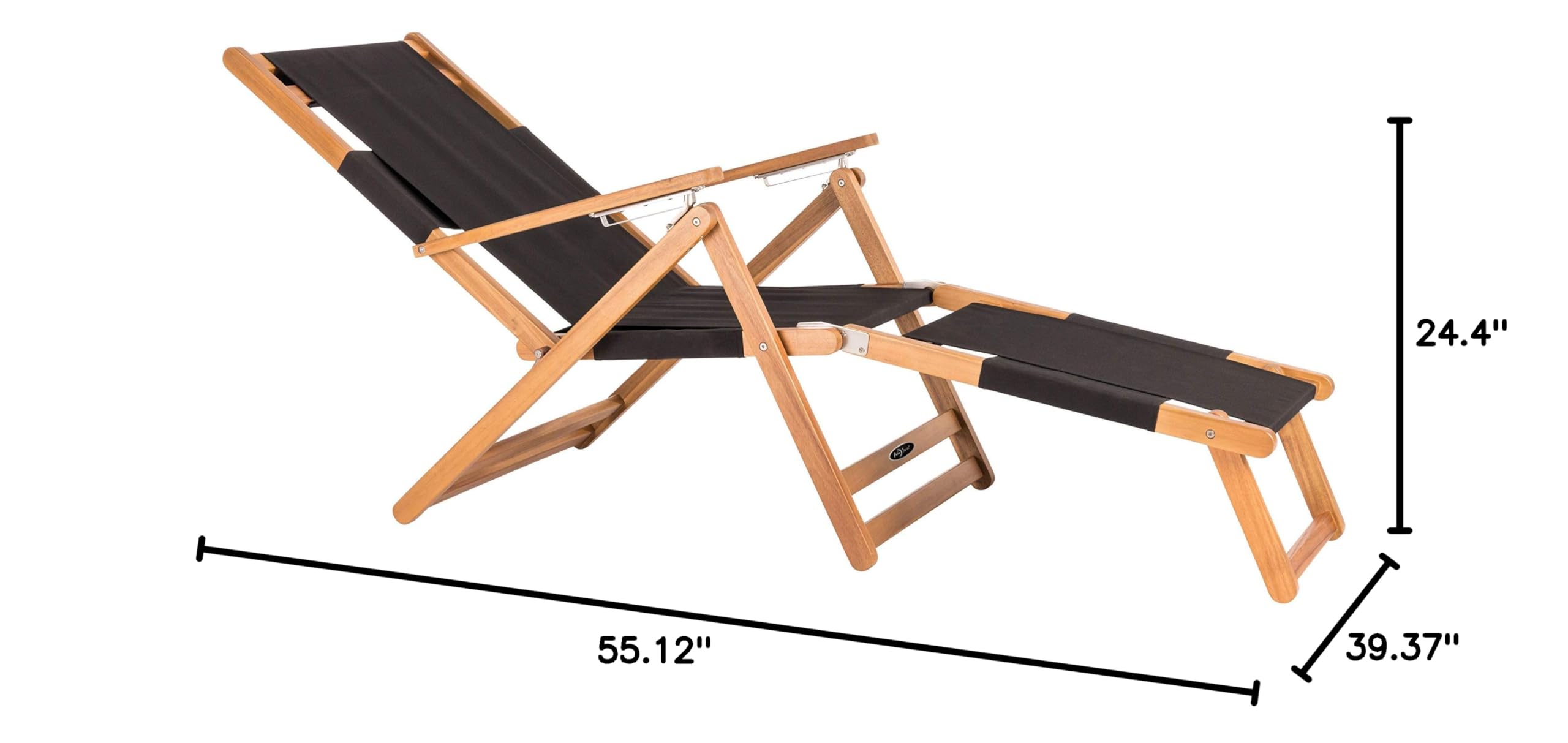 Portable Patio Lounge Chair with Adjustable Leg Rest - Lightweight Folding Outdoor Recliner for Backyard, Beach, Camping - Comfortable & Durable Black Design