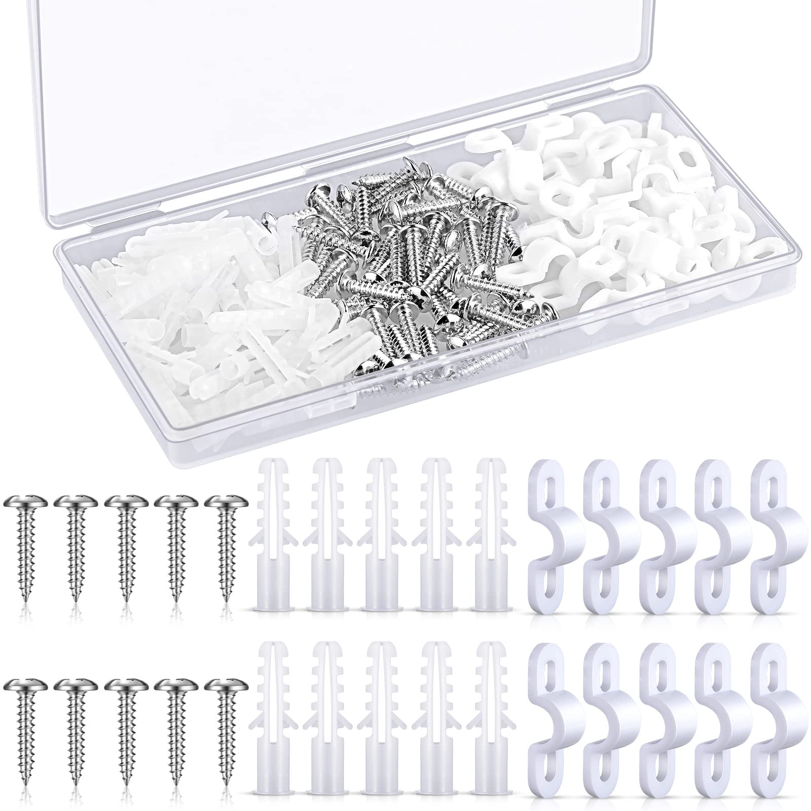 White Plastic Shelf Clips for Wire Shelving (240) - Secure Storage Organizer