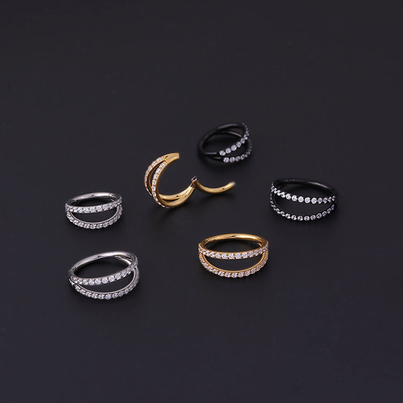 16G CZ Eternity Nose Ring Hoop - Seamless Clicker Nose Stud for Women | Hypoallergenic Surgical Steel Nose Jewelry | Perfect for Everyday Wear, Parties & Special Occasions