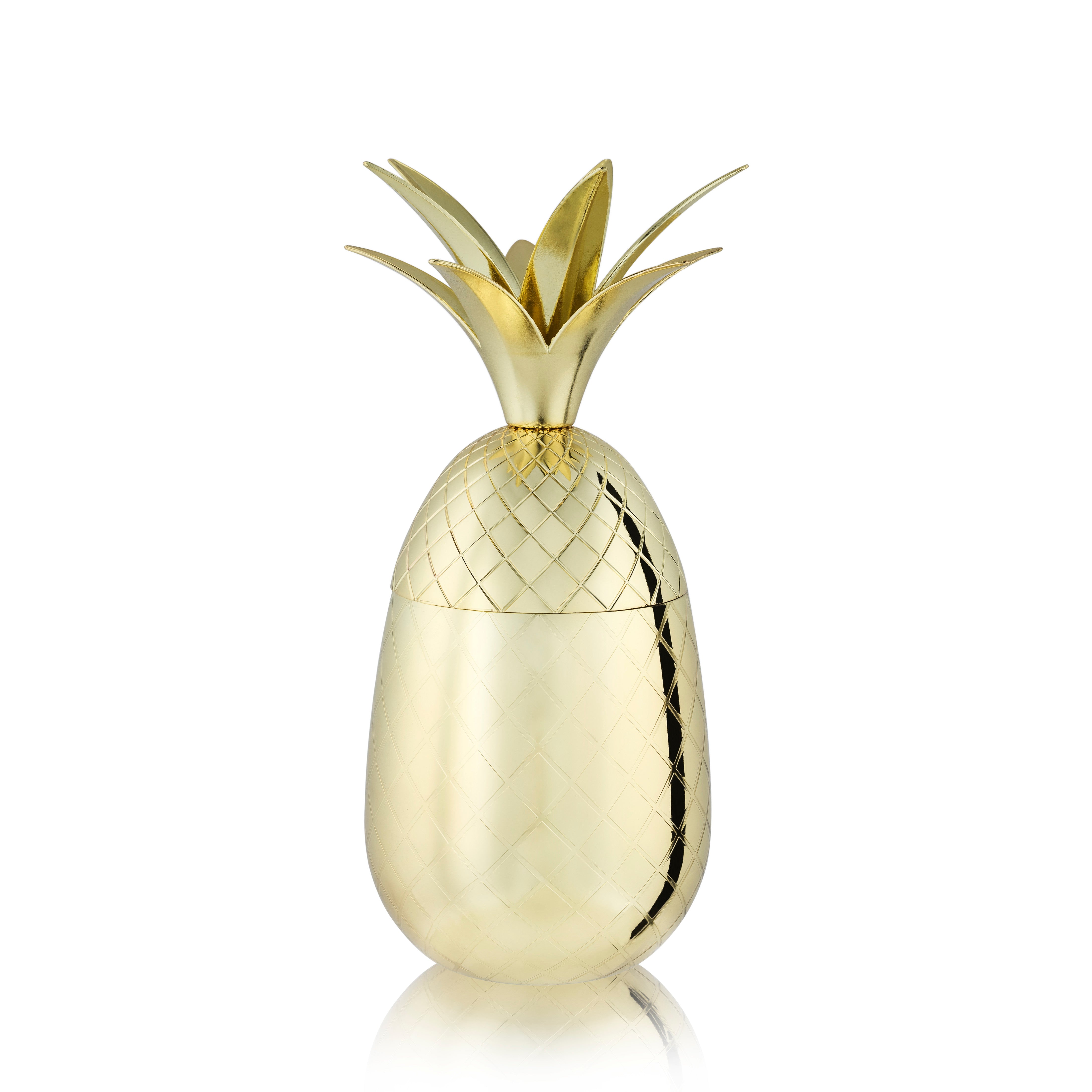 Premium Gold Pineapple Tumbler - Insulated Stainless Steel Water Bottle with Lid & Straw - Perfect for Beach, Pool, Gym & Outdoor Activities