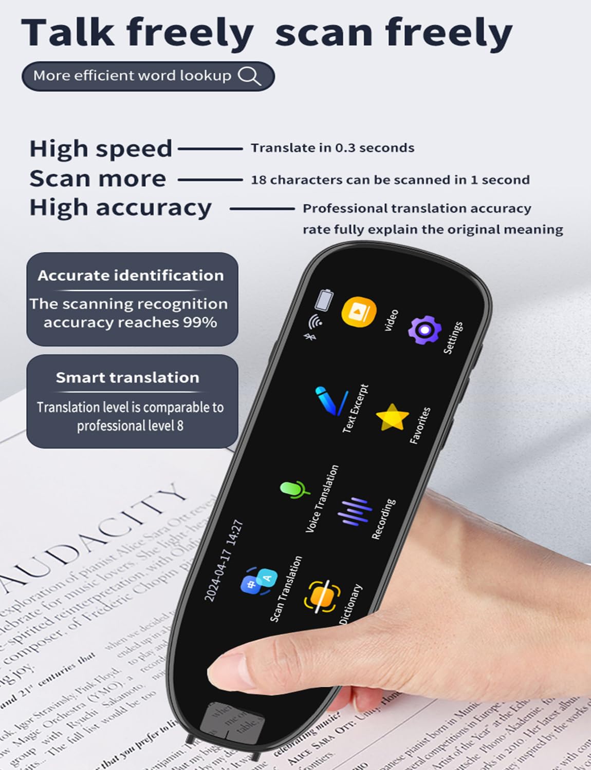 IKERY 116 Languages Translation Pen Scanner - Electronic Dictionary with Voice Translation, 5