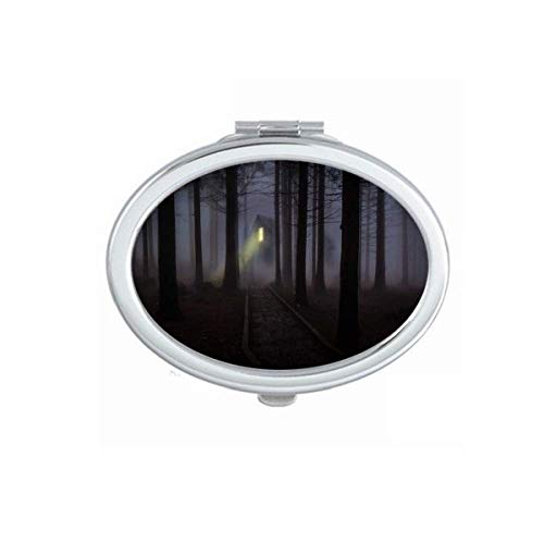 DIYthinker Night Dark Forestry Science Nature Scenery Mirror - Portable Foldable Hand Mirror with Double Sided Design for Makeup, Travel & Home Decor | Perfect for Vanity, Camping & Gifts