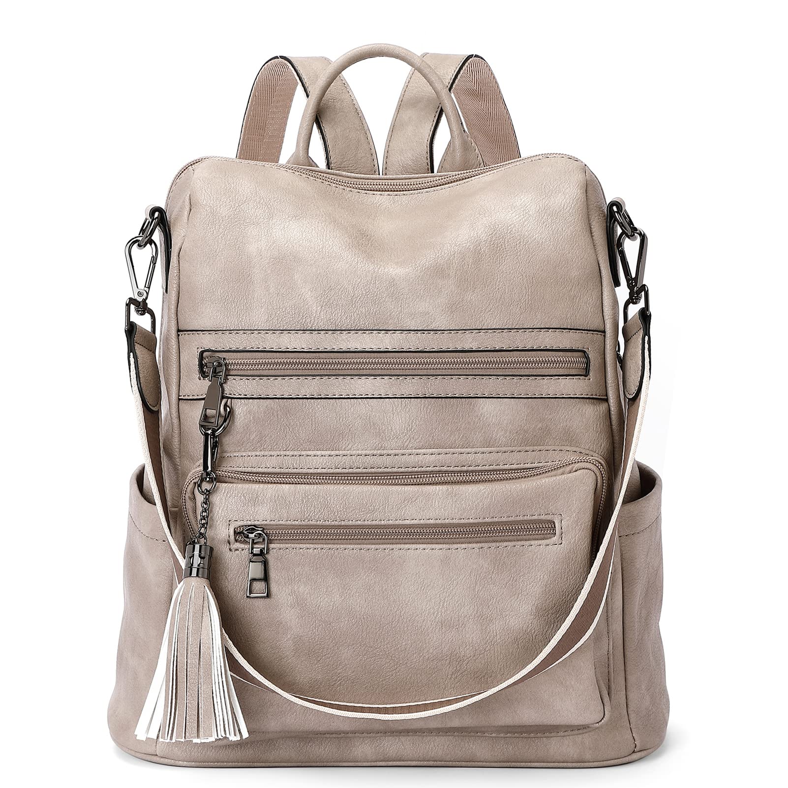BROMEN Women's Fashion Leather Backpack Purse - Large Designer Shoulder Bag for Travel, Work & Daily Use | Stylish & Functional Handbag for Commuting, Shopping & Outings