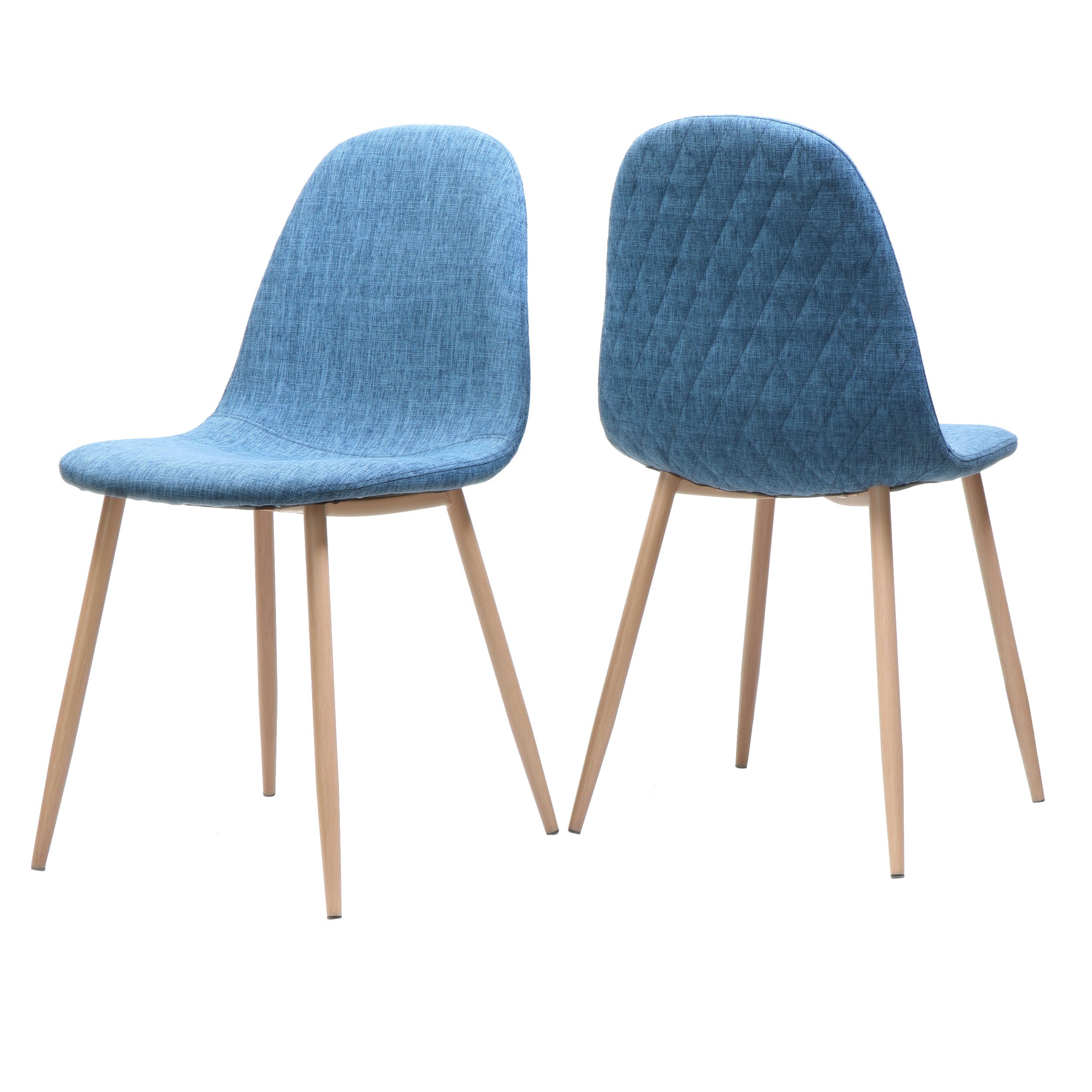 Christopher Knight Home 303205 Modern Dining Chairs in Muted Blue - Set of 2 Comfortable Upholstered Side Chairs for Kitchen, Dining Room & Breakfast Nook