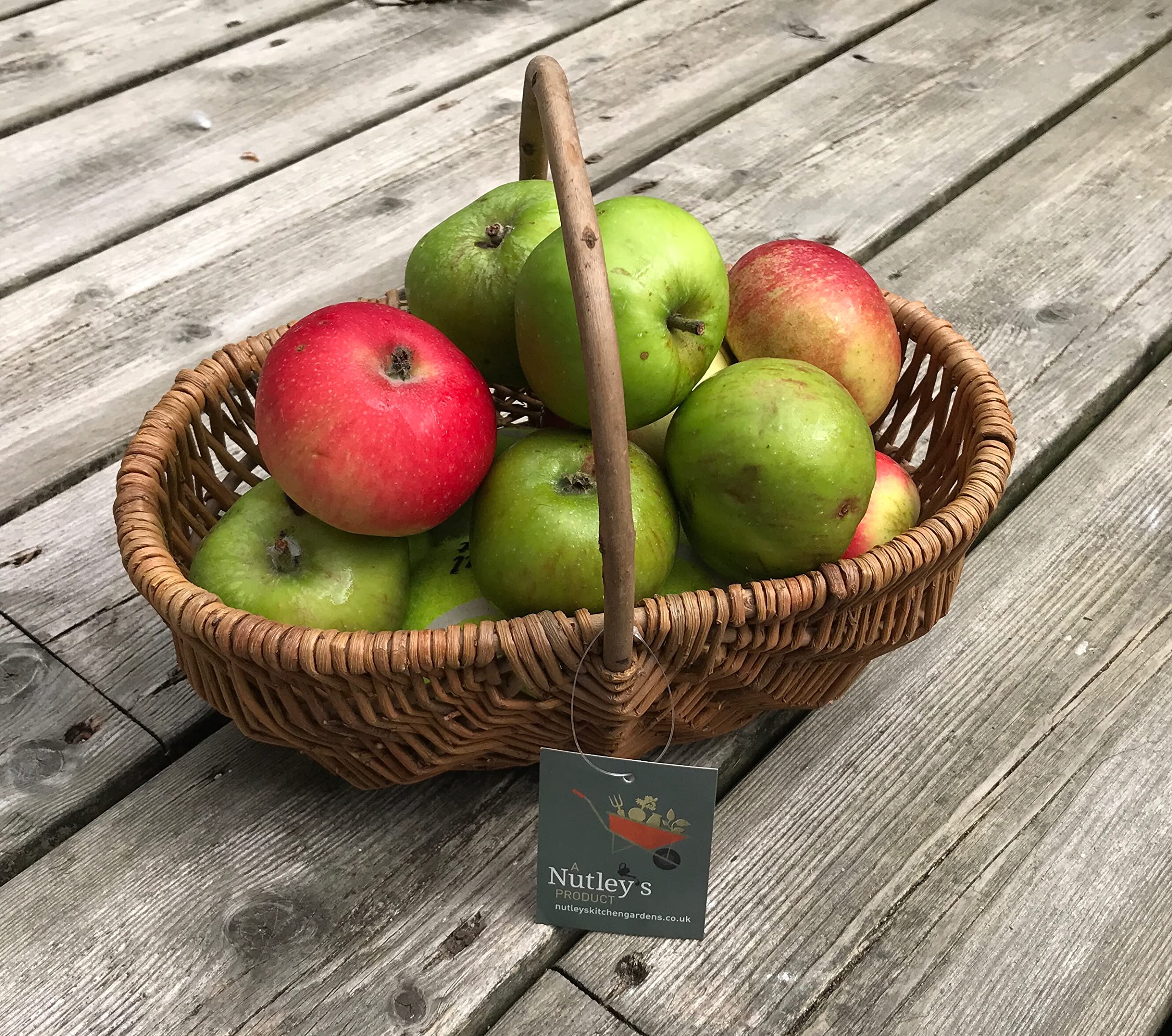 Nutley's Small Rustic Willow Vegetable Trug Basket - Handwoven Harvest Basket for Farmers Market, Picnics & Home Decor | Perfect for Fresh Produce, Bread & Floral Arrangements