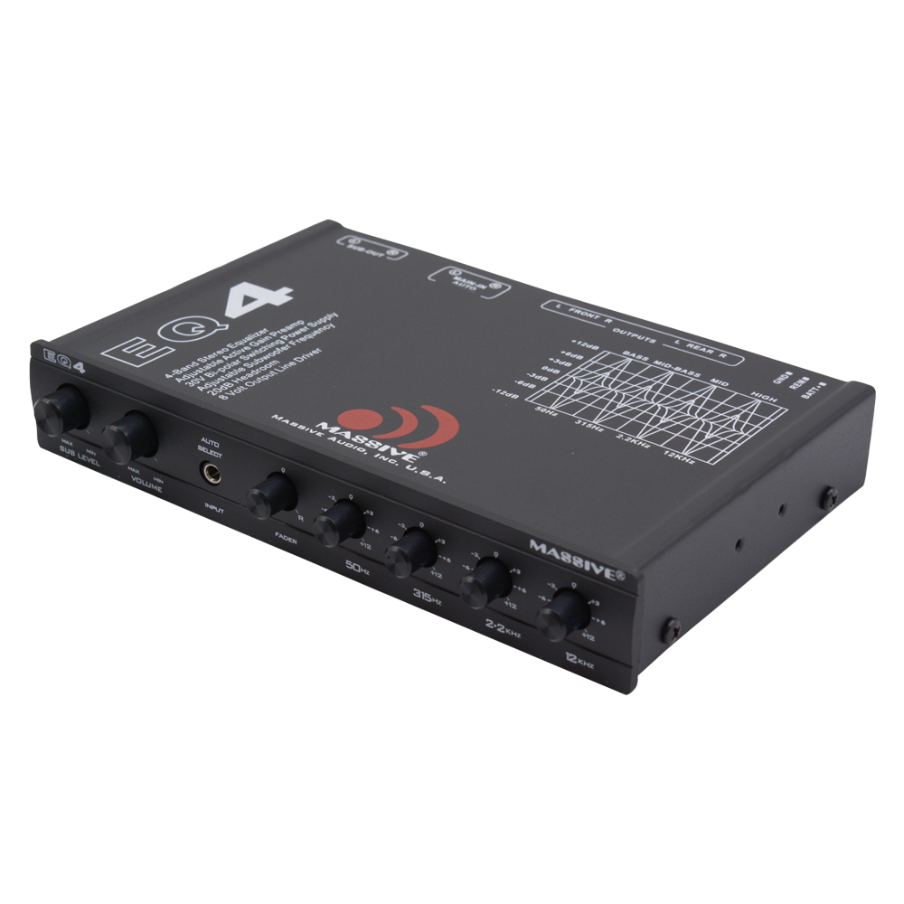 EQ4 4 Band Car Audio Graphic Equalizer - Premium Sound Control for Vehicles | Enhance Bass, Treble & Midrange | Perfect for Car Audio Systems & Custom Installations
