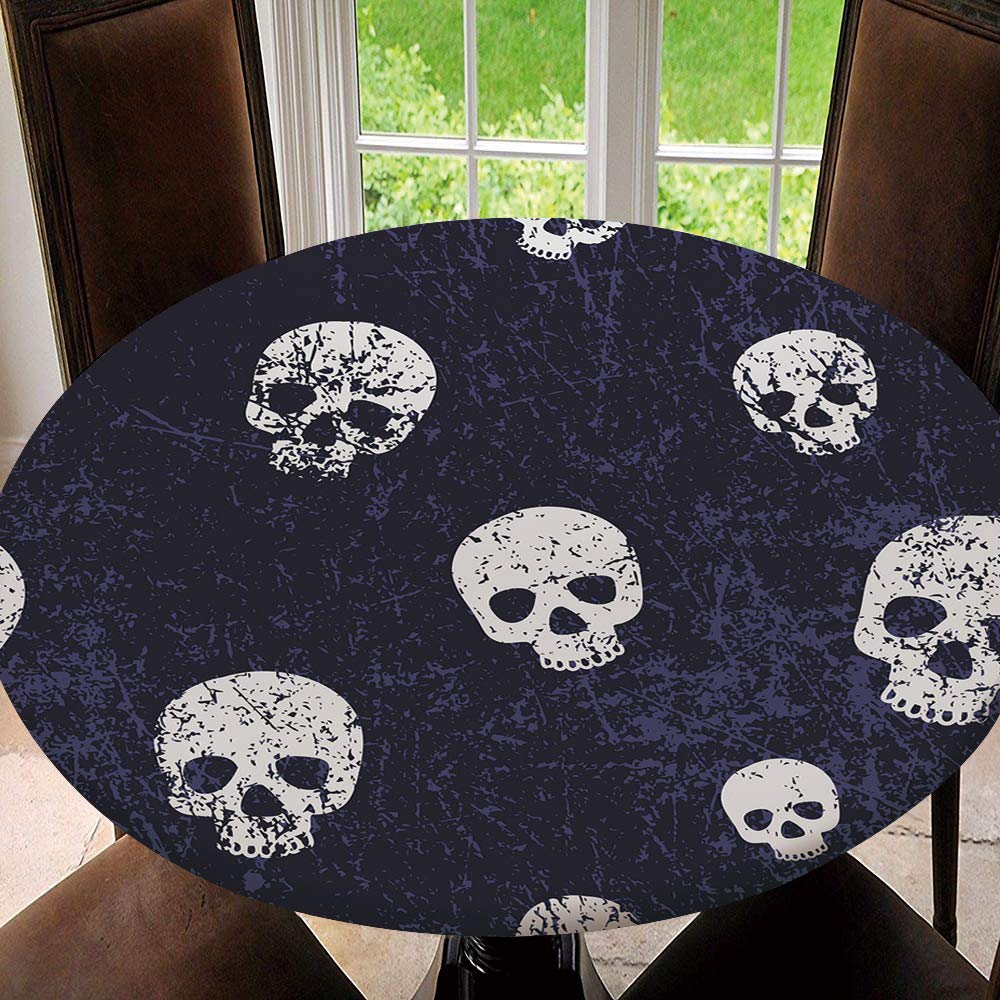 Elastic Edged Waterproof Tablecloth - Seamless Halloween Design for 35