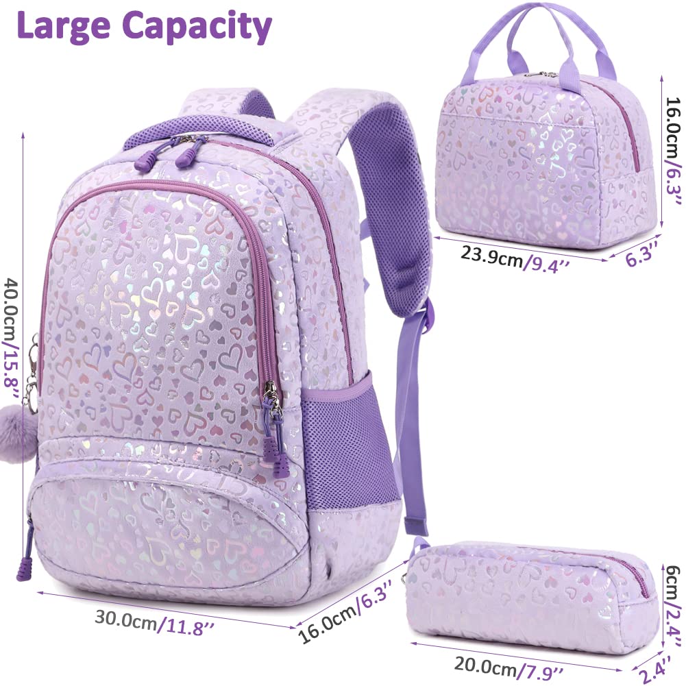 **Cute Unicorn Backpacks for Girls - Water Resistant Elementary School Bookbag Set - Perfect for School, Travel & Daily Use**