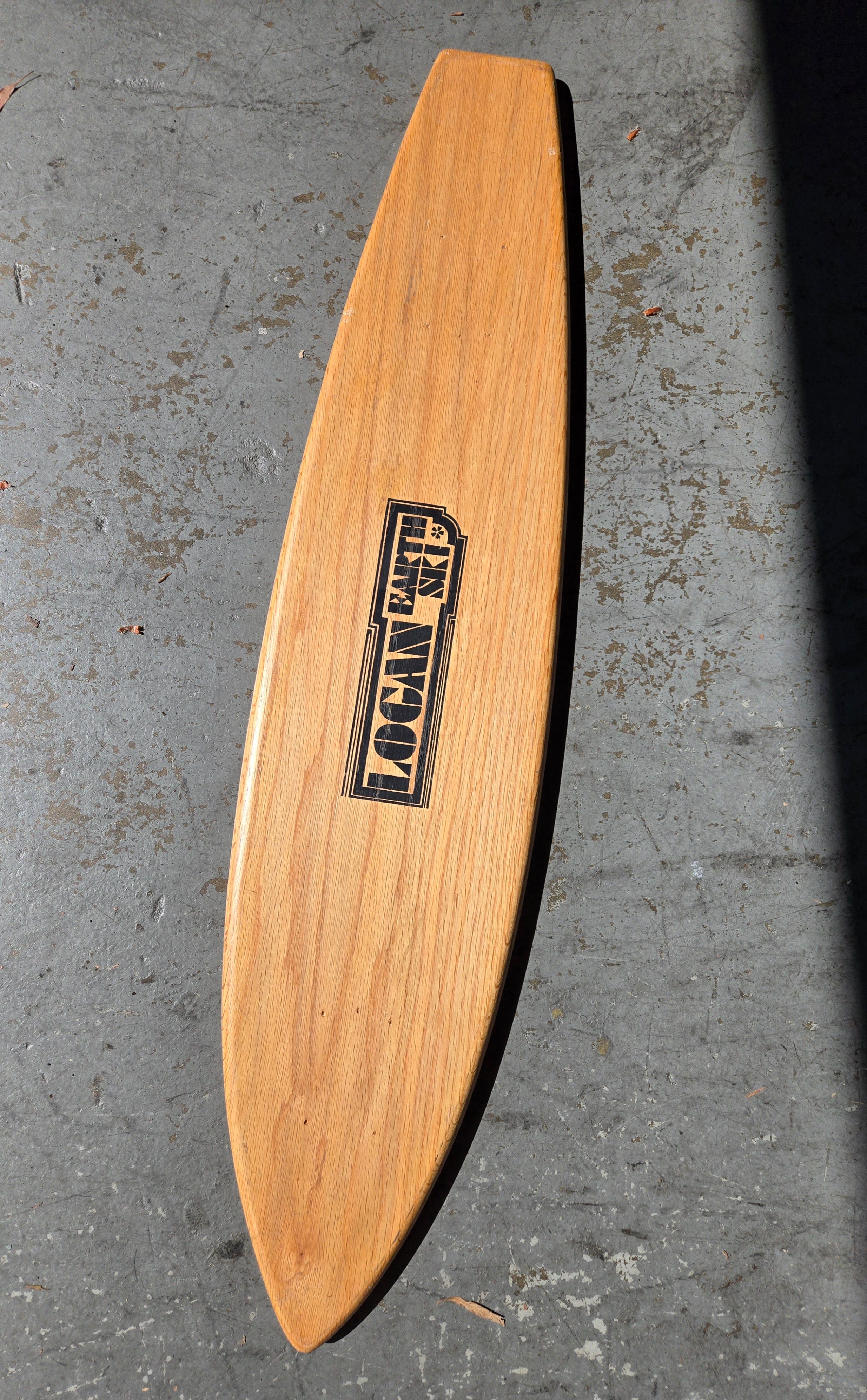 Vintage 1970s Logan Earth Ski Skateboard Deck - Signed by Brian Logan, Flat Tail Oak Design | Perfect for Collectors and Retro Skateboarding Enthusiasts