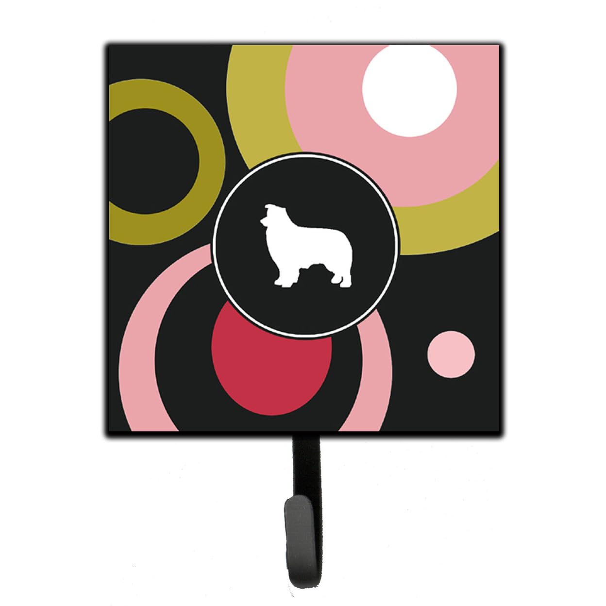 Caroline's Treasures Border Collie Leash Holder & Key Hook - Small Multicolor Wall Organizer for Dog Accessories, Keys & Home Decor | Perfect for Entryway, Mudroom & Pet Lovers