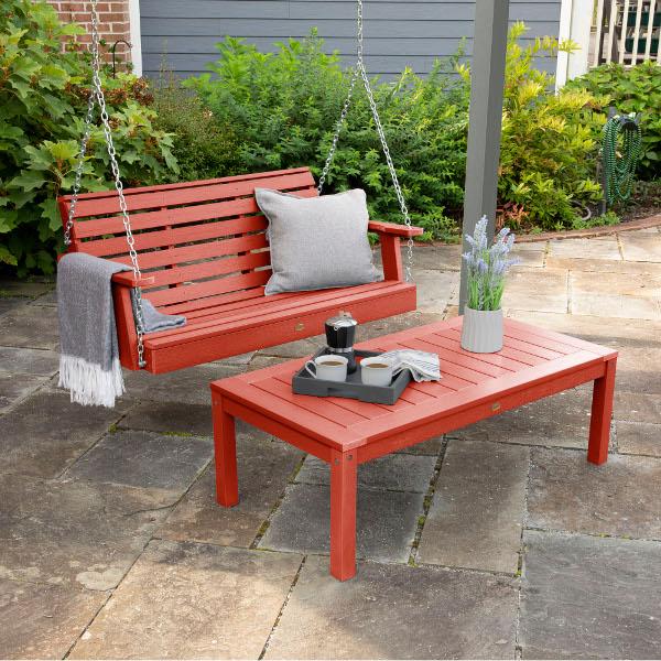 Weatherly 4ft Swing and Coffee Table - Outdoor Patio Furniture for Relaxing & Entertaining - Perfect for Backyard, Garden, and Poolside Lounging