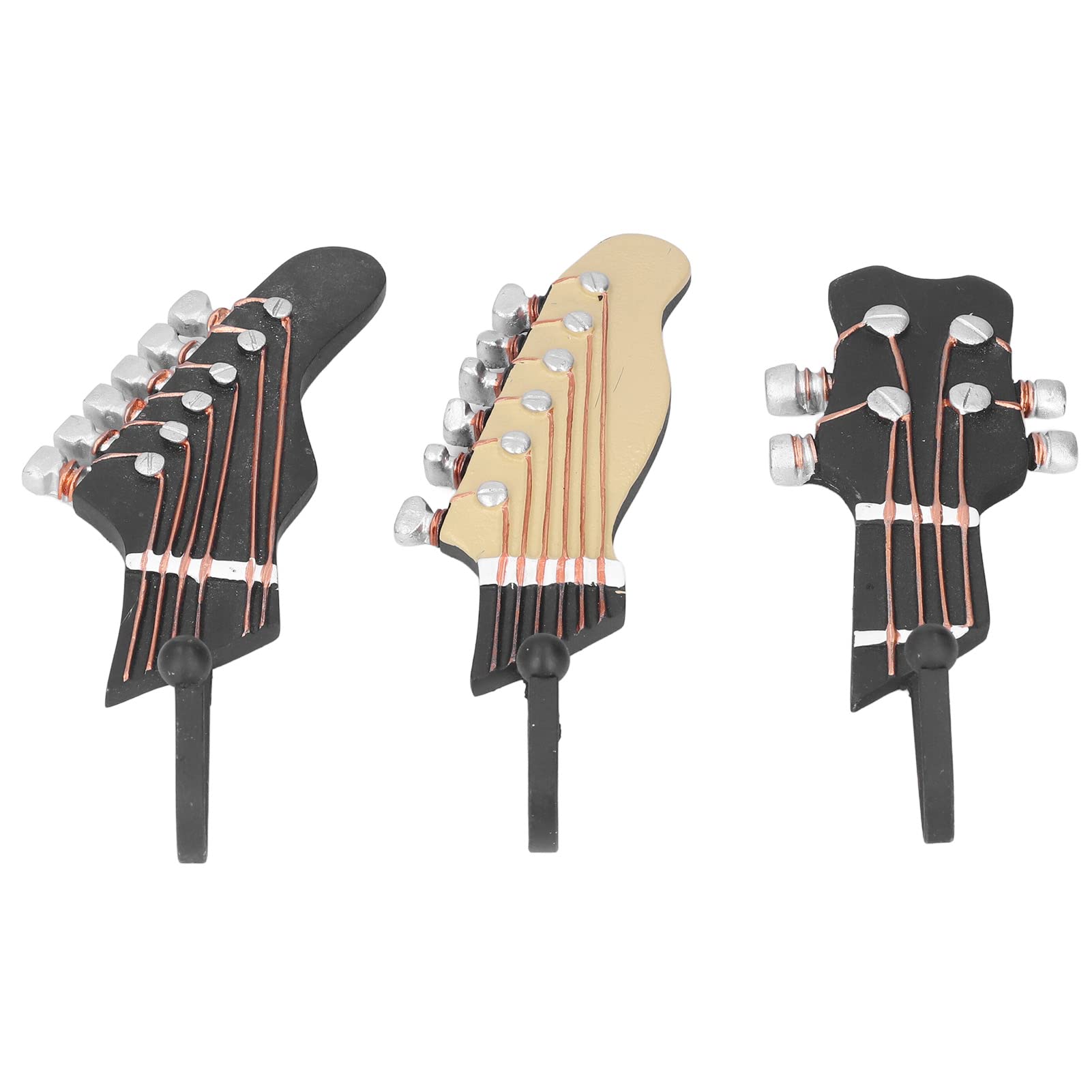 Decorative Guitar Shaped Wall Hooks - 55lb Load Capacity, Eco-Friendly Resin Material - Perfect for Coffee Shops, Hallways & Home Decor