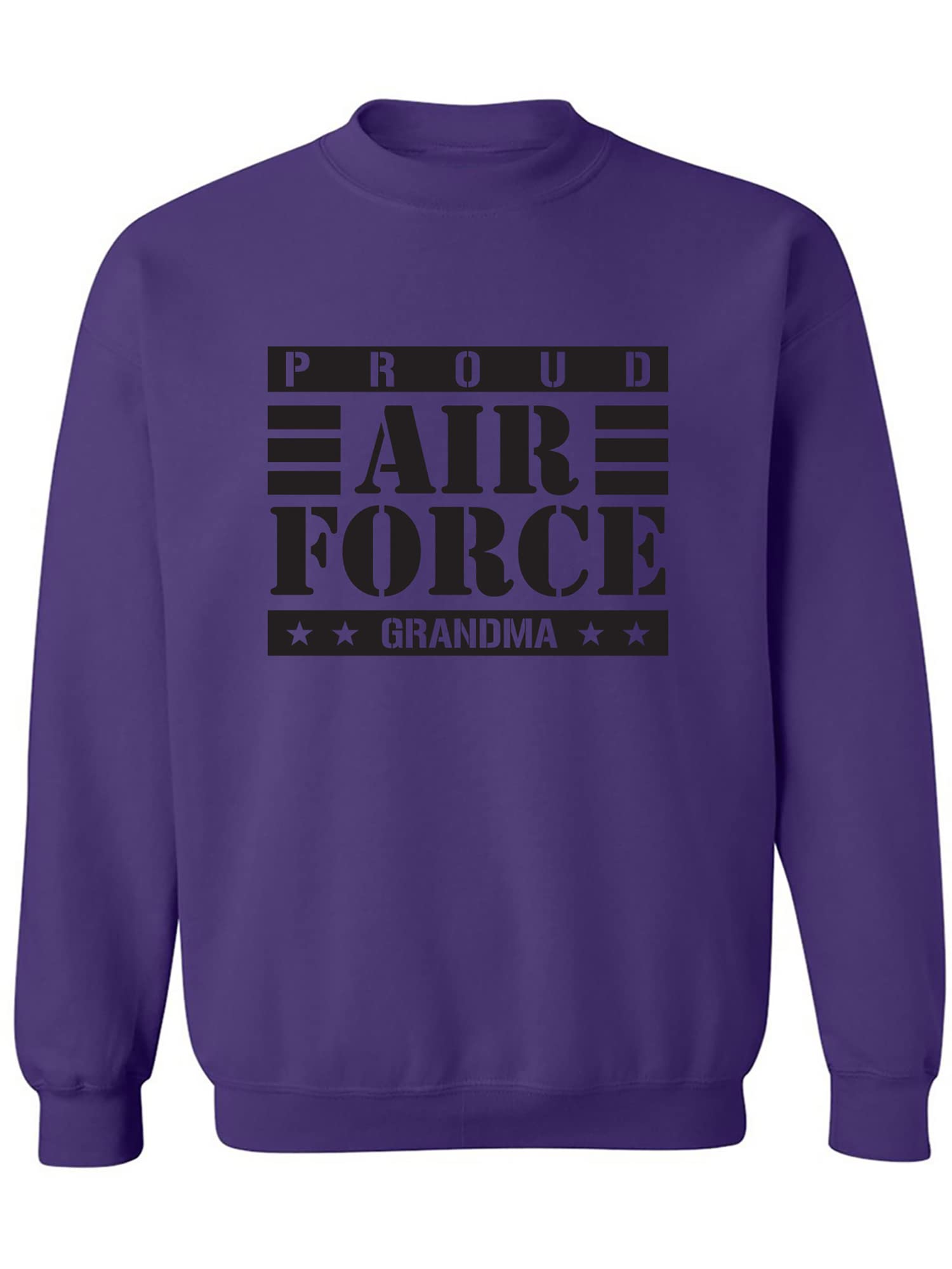 Proud Air Force Grandma Crewneck Sweatshirt - Comfortable Cotton Pullover for Military Family Apparel - Perfect for Veterans Day, Military Events & Casual Wear