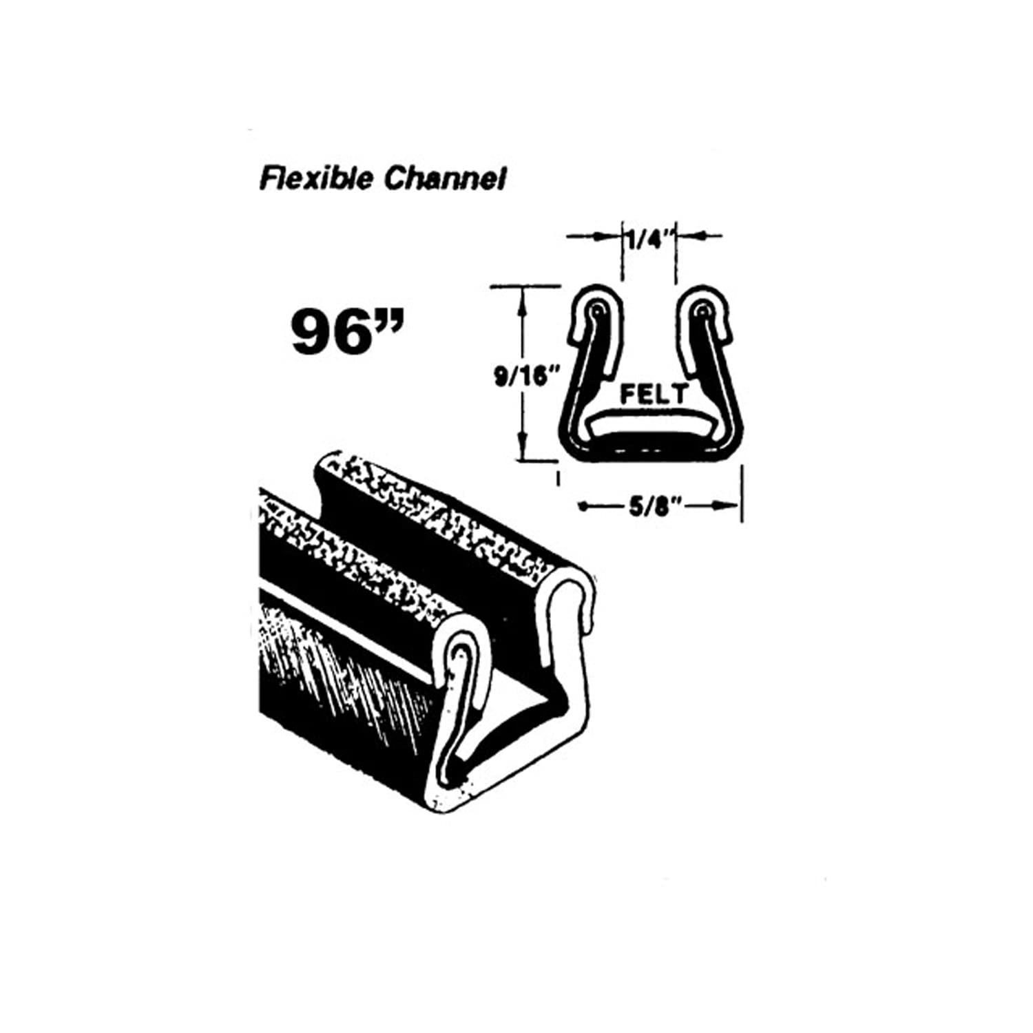 WC 9-96 Flexible Glass-Run Channel for Car Window Seals - Universal Weatherstrip Replacement for Auto Door Glass Channels (Perfect for DIY Car Window Repair & Weatherproofing)
