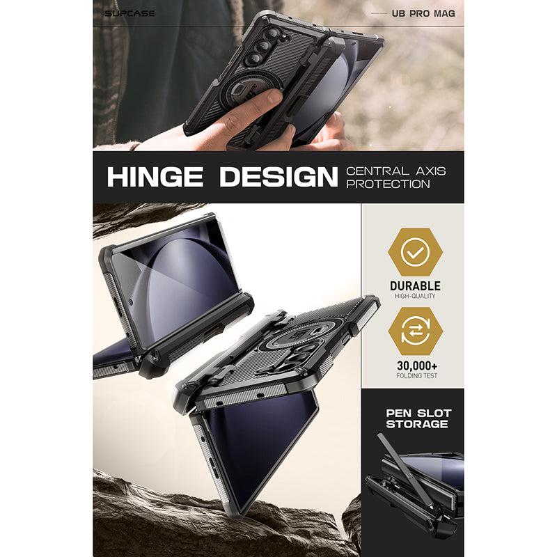 Samsung Galaxy Z Fold6 Unicorn Beetle PRO Mag Rugged Case - Heavy Duty Protective Cover with Magnetic Kickstand, Shockproof & Scratch Resistant (Black) - Perfect for Outdoor Adventures, Work & Travel