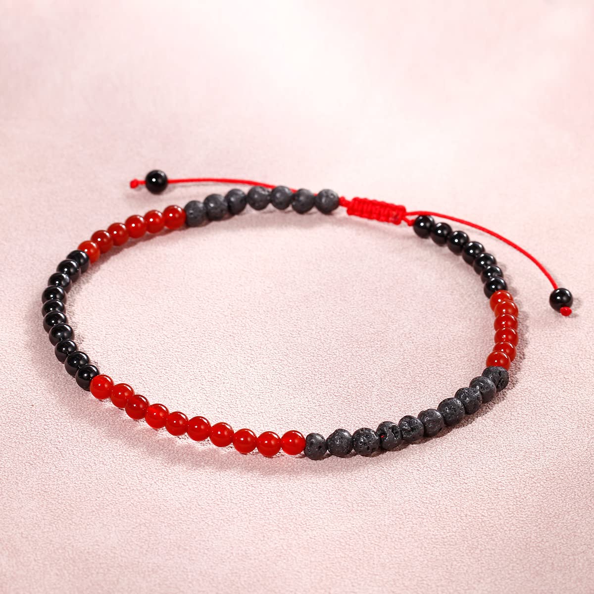 Jewever Women's Anklet Bracelet - Tiger Eye, Lava Stone & Black Obsidian Healing Crystal Jewelry for Good Luck, Stress Relief & Positive Energy | Aromatherapy Essential Oil Diffuser | Perfect for Yoga, Meditation & Everyday Wear