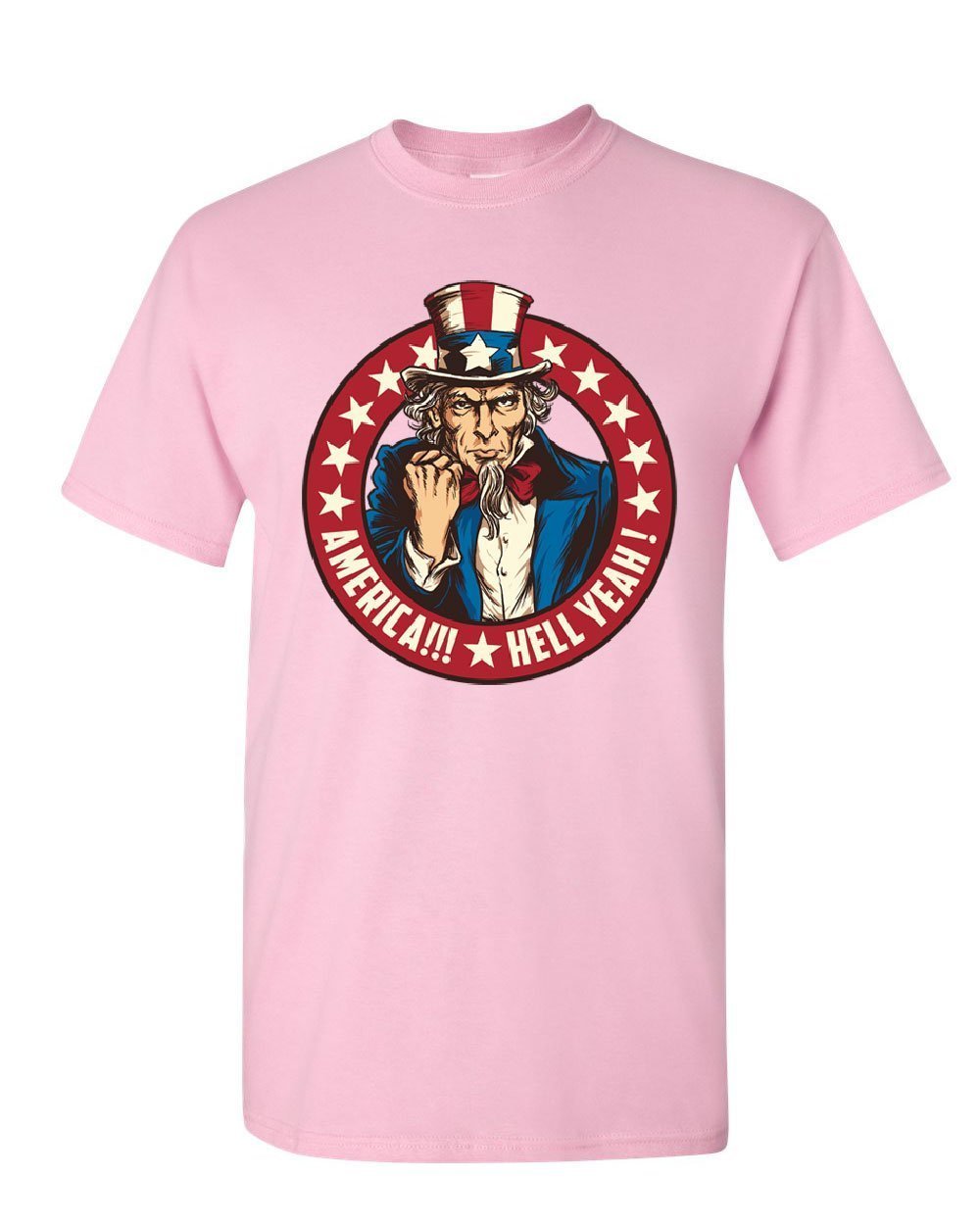 Patriotic American Flag T-Shirt for Men - USA Uncle Sam Graphic Tee - Hell Yeah Patriotic Apparel for 4th of July, Veterans Day & National Pride Events