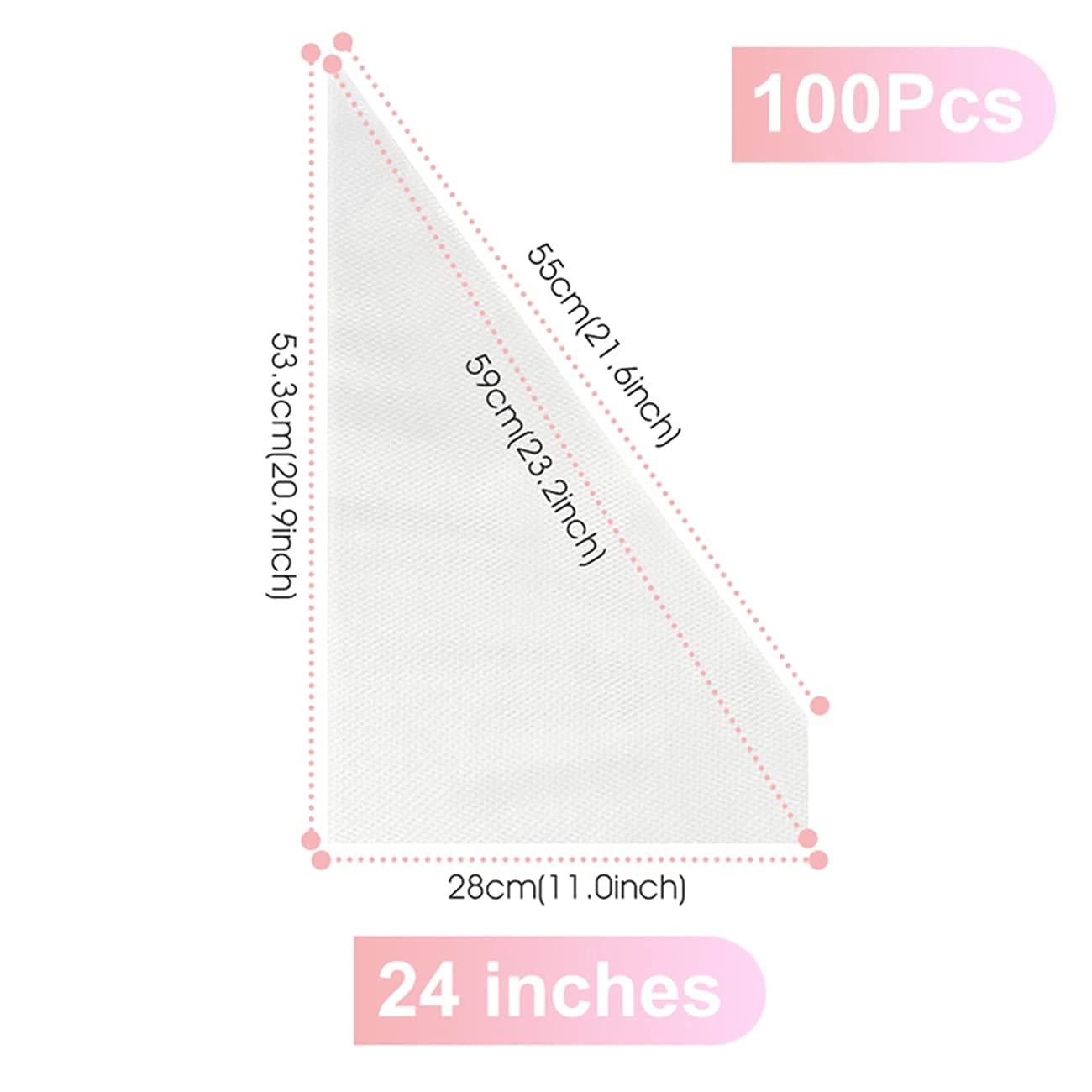 100 Pcs 24 Inch Thickened Piping Bags - Premium Cake Decorating Kit for Baking, Buttercream, Cookies & Desserts - Perfect for Home Bakers, Professional Chefs & Party Treats