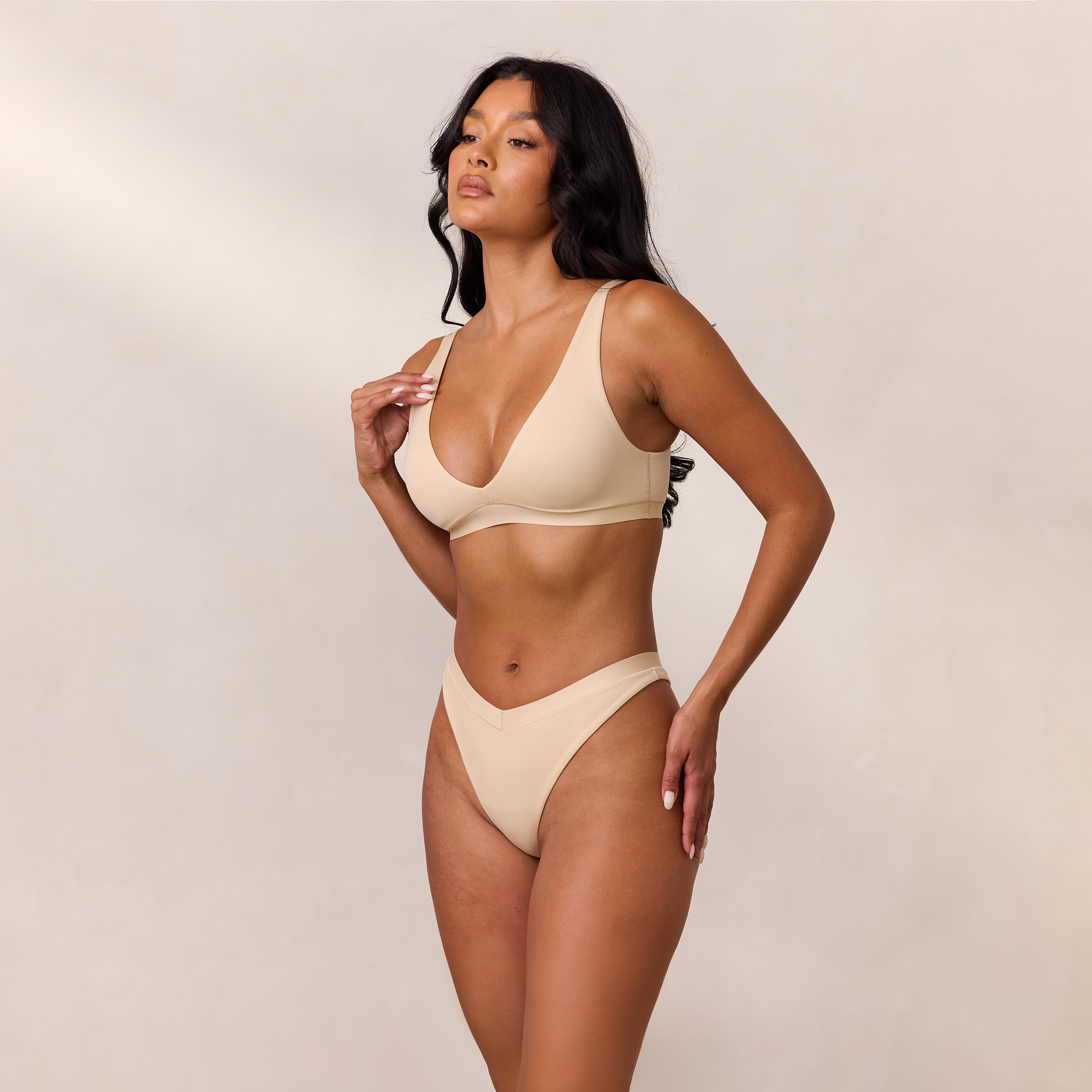 Everyday Comfort Triangle Bra - Soft Wireless Bralette for Women, Vanilla Color | Perfect for Yoga, Lounging & Sleep