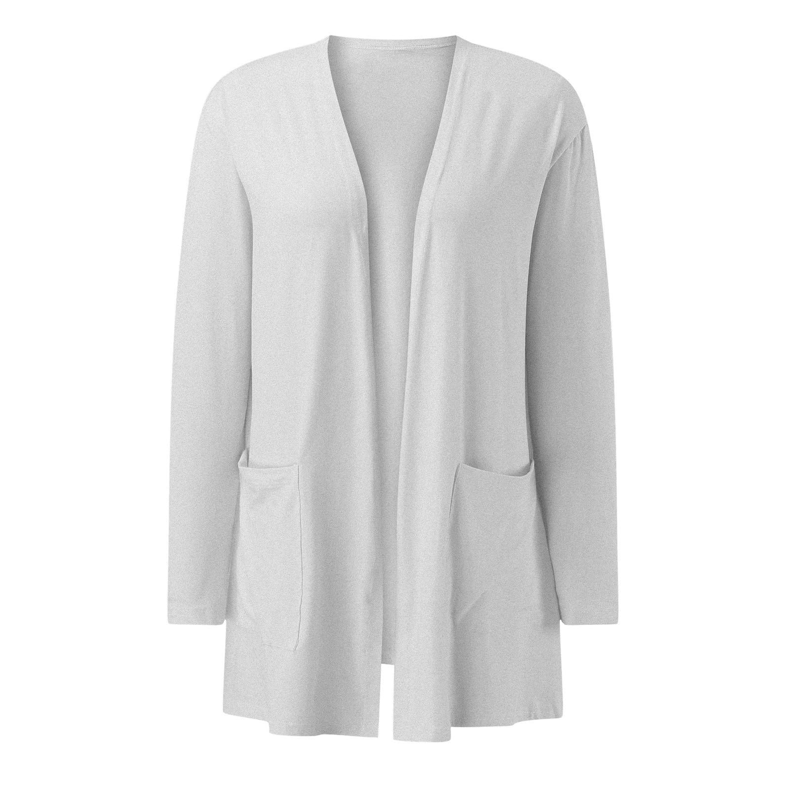 Women's Lightweight Summer Long Sleeve Open Front Cardigan Sweater - Casual Loose Knit Cover-Up with Pockets for Beach, Office & Everyday Wear