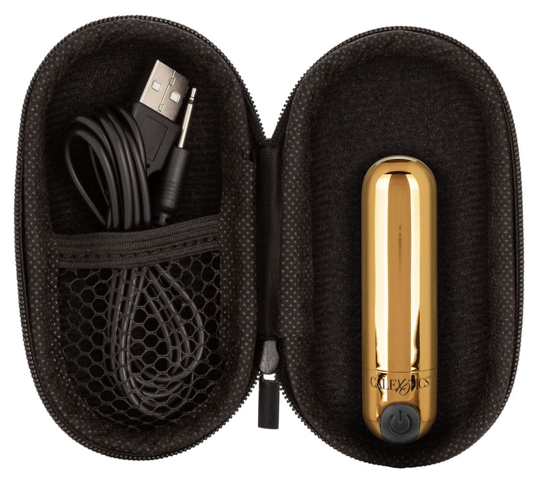 Rechargeable Hideaway Bullet Vibrator in Gold - Powerful & Discreet Personal Massager for Women - Perfect for Solo Play, Couples & Travel