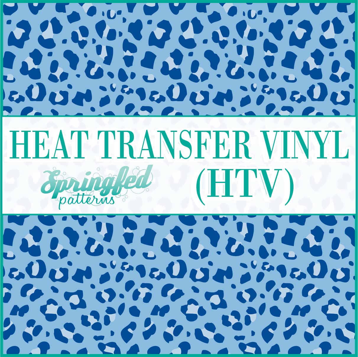 Royal Blue Leopard Spots Pattern #3 HTV 12x14 Inch Heat Transfer Vinyl Sheet - Cheetah Print for DIY T-Shirts, Tote Bags & Craft Projects