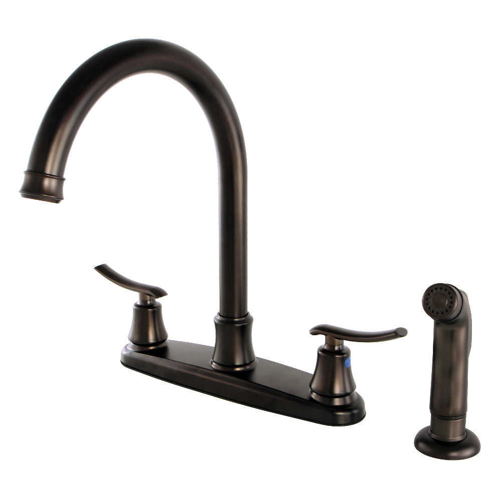 Kingston Brass FB7791JLSP 8 Inch Centerset Kitchen Faucet with Pull-Out Sprayer - Perfect for Modern Kitchens, Dishwashing & Food Prep