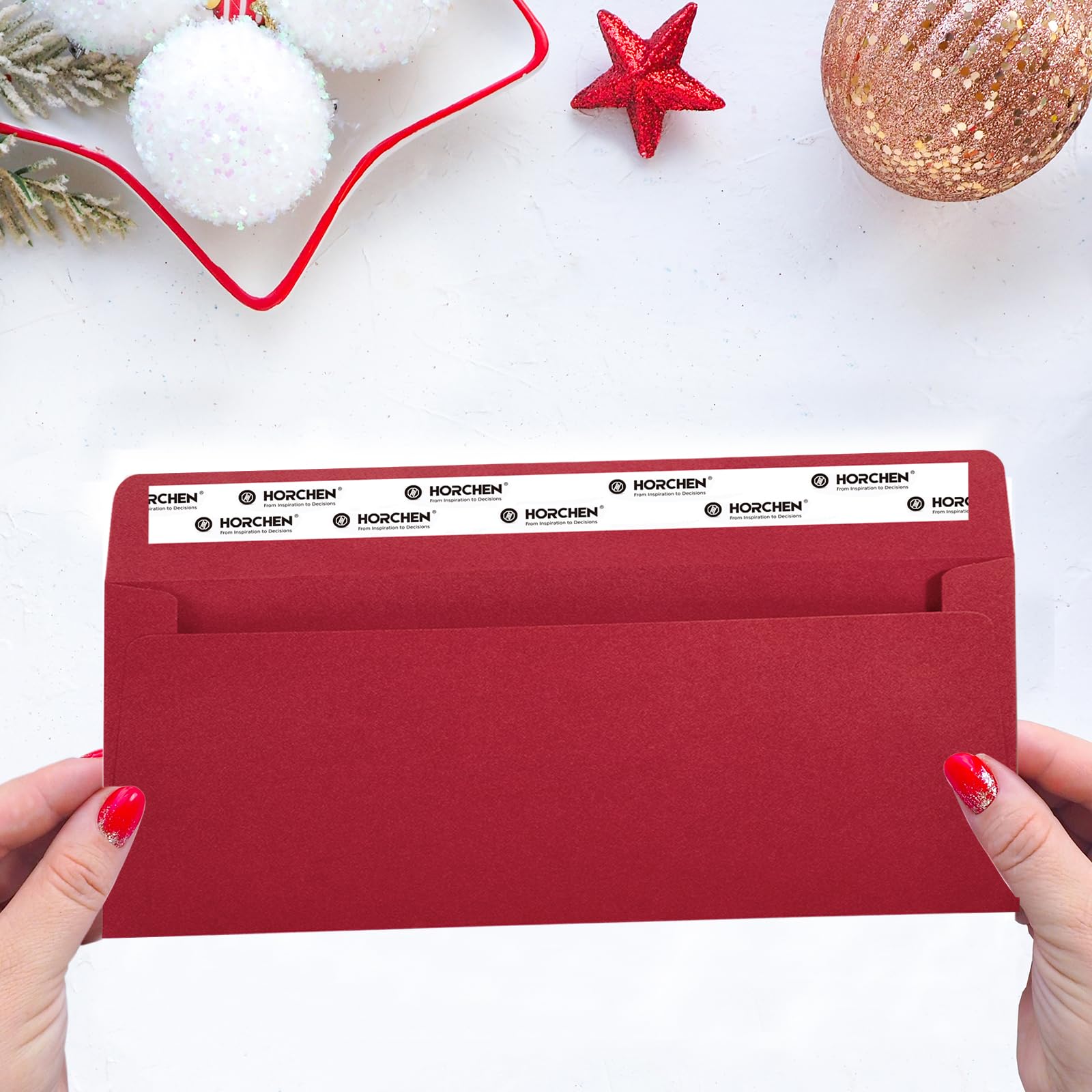 100 Red #10 Self Seal Business Envelopes - 4.125