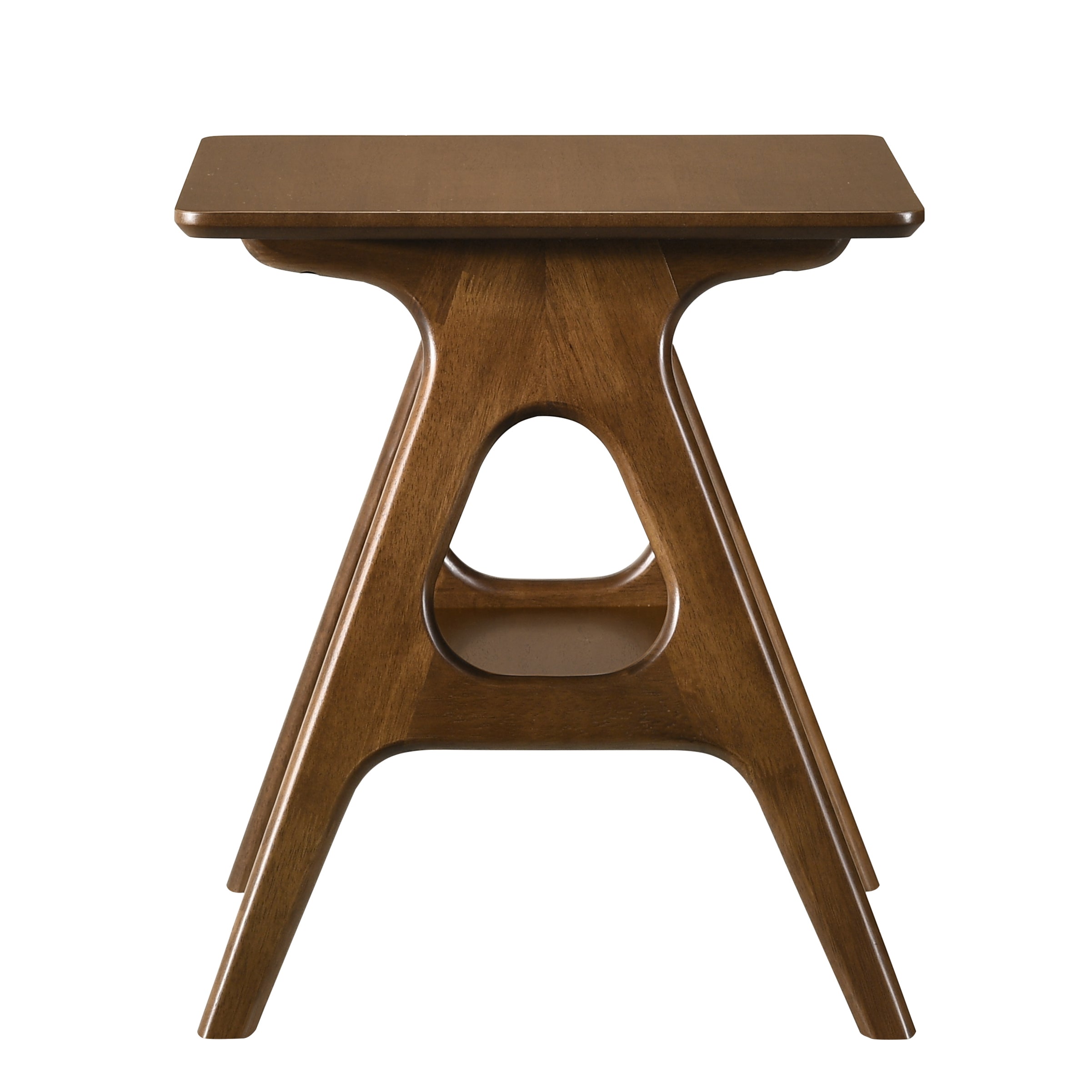 Roundhill Furniture Arona Mid Century Modern Wood Shelf End Table - Stylish Living Room Side Table with Storage for Books & Decor | Perfect for Small Spaces, Apartments & Bedrooms