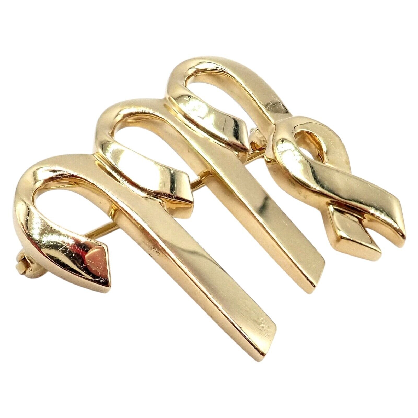 Authentic Tiffany & Co Paloma Picasso 18k Yellow Gold Zodiac Virgo Pin Brooch - Elegant Jewelry Gift for Virgo Women, Perfect for Special Occasions & Collectors