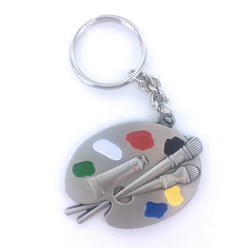 3D Pewter Art Keychain - Unique Thank You & Appreciation Gift for Artists, Students, Painters & Teachers | Perfect Graduation Gift Idea | Shop Awards & Gifts for Special Occasions