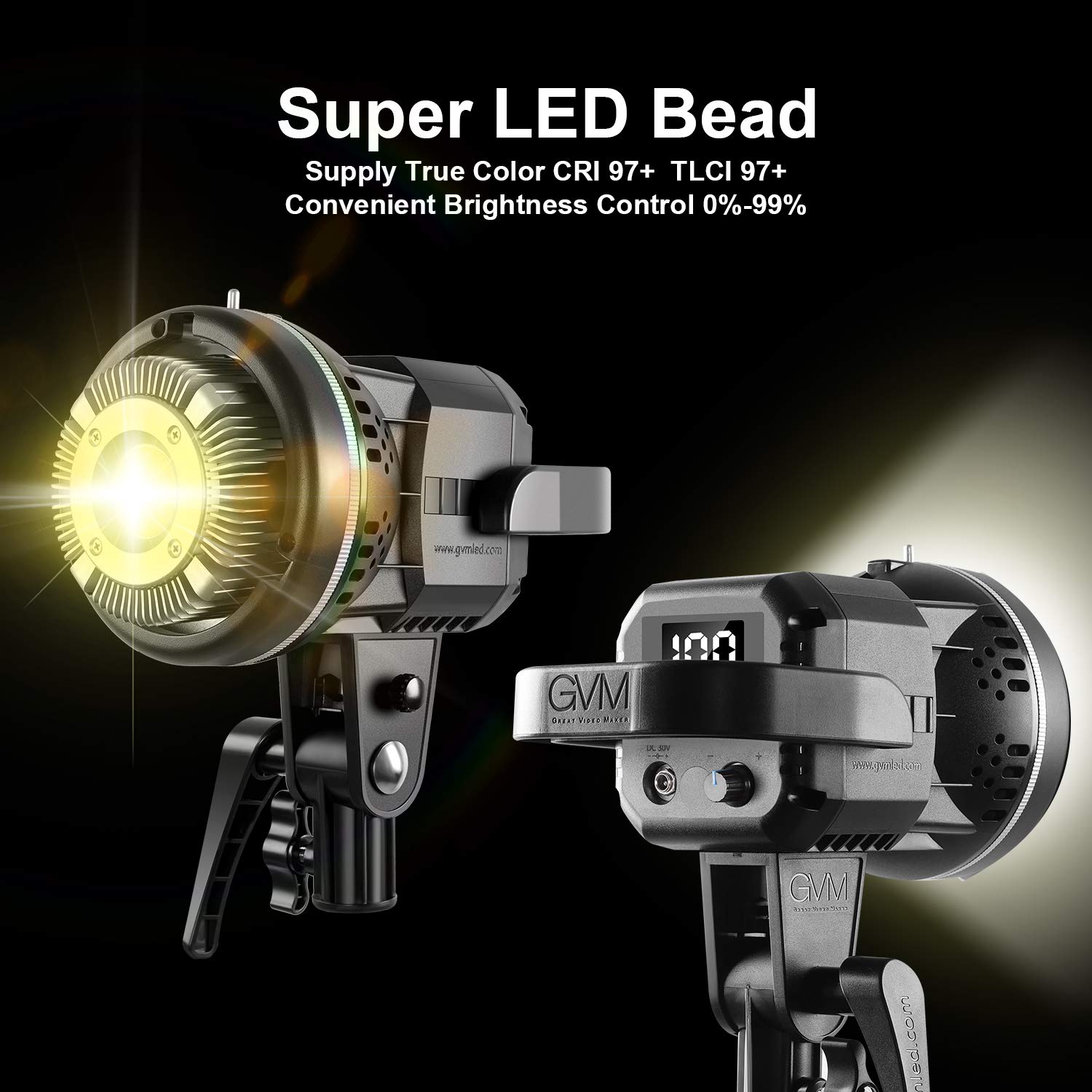 GVM 80W LED Video Light Kit with 22in Softbox & Tripod Stand - 5600K Daylight, CRI97+ for Photography, YouTube, Wedding & Studio Lighting | Bowens Mount Compatible | Perfect for Vlogging, Live Streaming & Portrait Photography