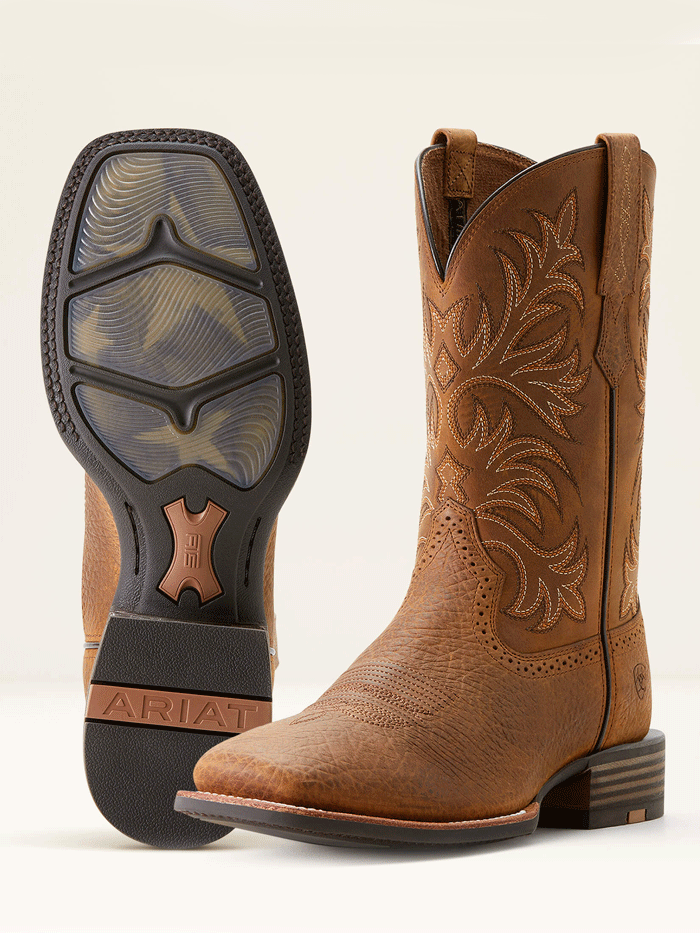 Ariat Men's 10053566 Distressed Brown Oakwood Cowboy Boots - Western Style, Comfortable & Durable for Riding, Work & Outdoor Activities