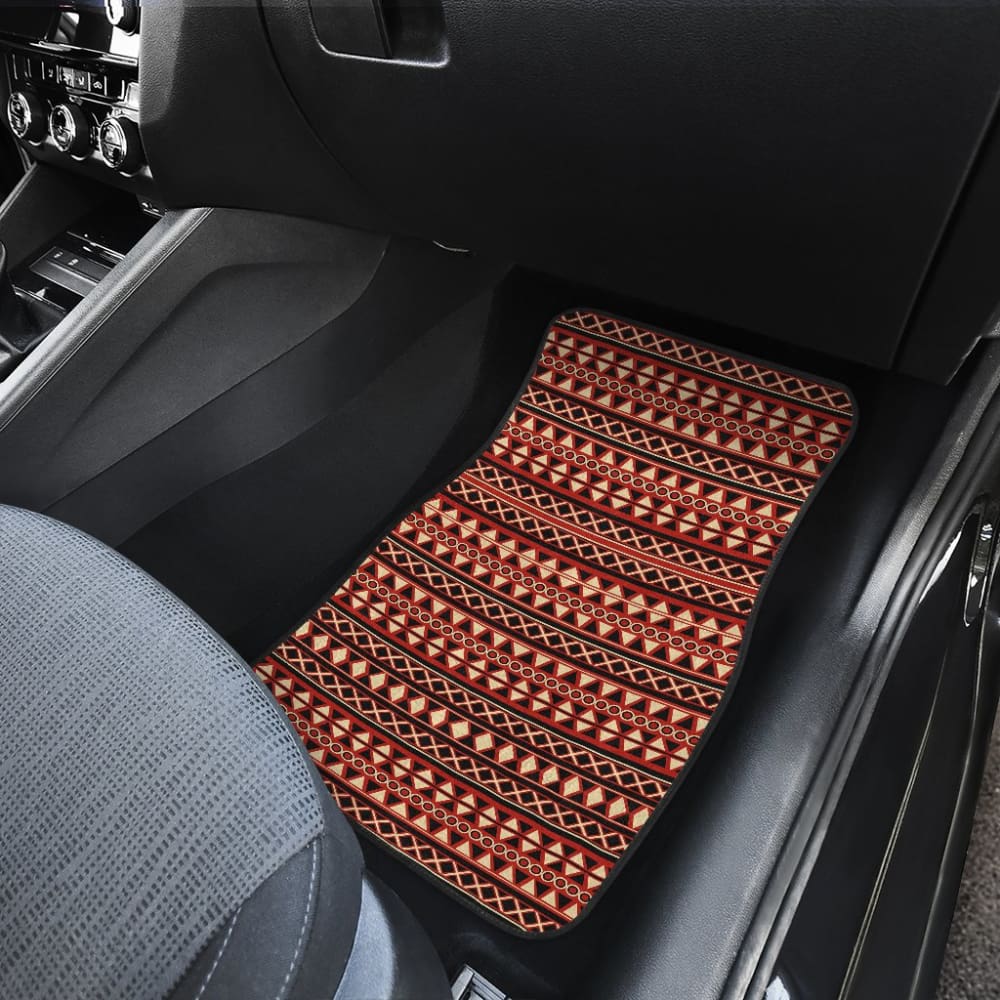 Premium Brown & Orange Aztec Pattern Car Floor Mats - All-Weather Protection for SUVs, Trucks & Sedans - Perfect for Road Trips & Daily Commutes
