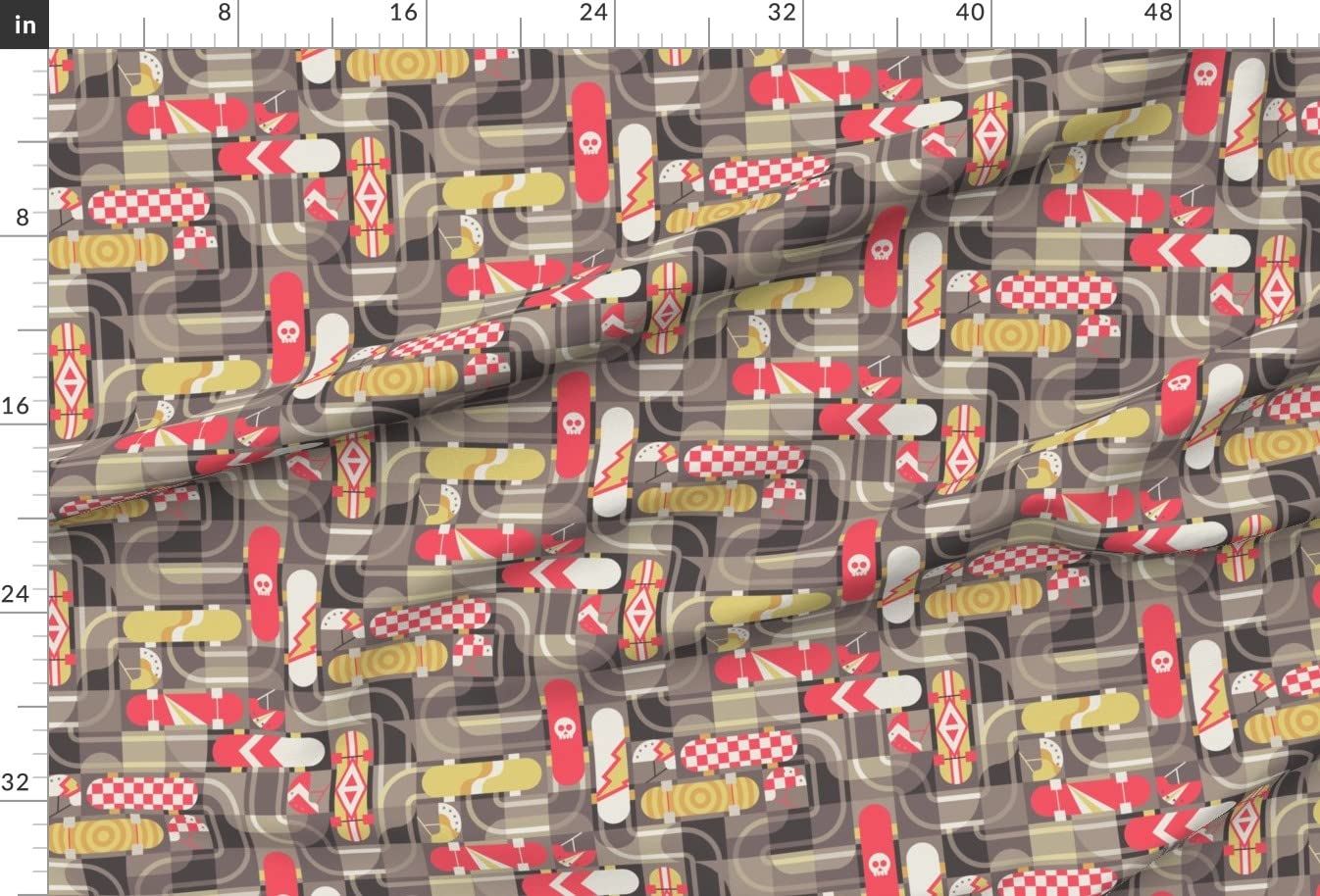 Skate Sports Boardsports Printed Minky Fabric Fat Quarter - Soft Plush Material for Sewing Baby Blankets, Quilt Backing & DIY Projects - Perfect for Nursery Decor, Gift Making & Crafting