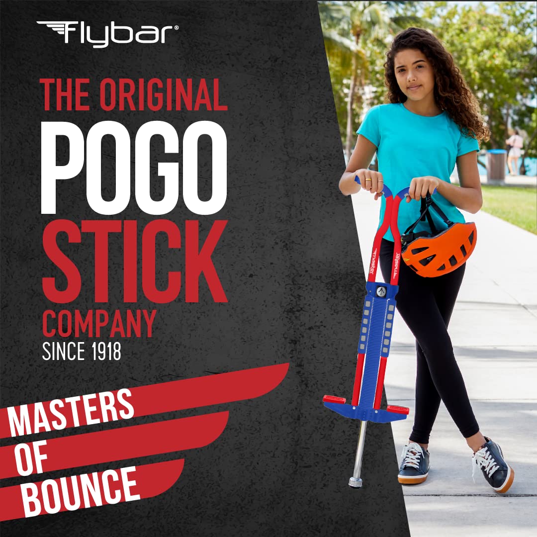 Flybar Master Pogo Stick for Kids & Teens - Ages 9+, Supports 80-160 lbs, Non-Slip Pegs & Comfortable Grip Handles - Best Outdoor Jumping Toy for Boys, Girls, Tweens - Perfect for Backyard Play, Exercise, and Outdoor Family Fun
