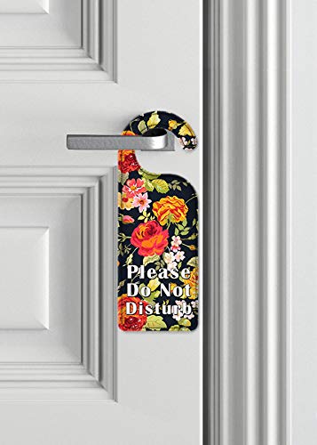 Elegant Art Plates Do Not Disturb Door Hanger Sign - Beautiful Roses Design for Hotels, Bedrooms & Privacy Spaces