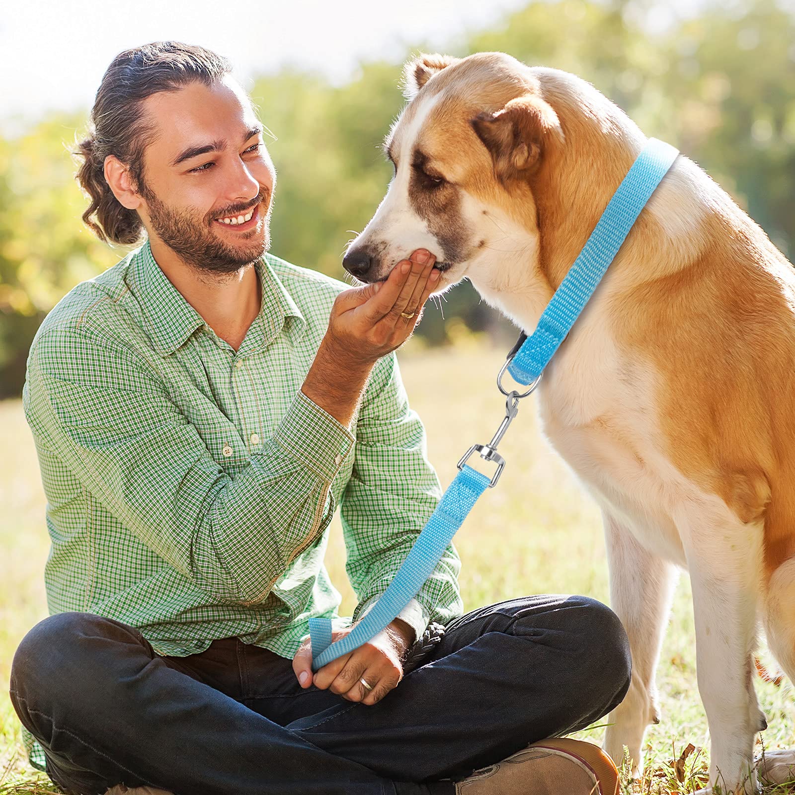 Weewooday 8-Piece Nylon Dog Collar and Leash Set - Adjustable Pet Collars for Small, Medium & Large Dogs - Personalized Puppy Training Supplies in 4 Colors - Perfect for Walking, Hiking & Outdoor Adventures