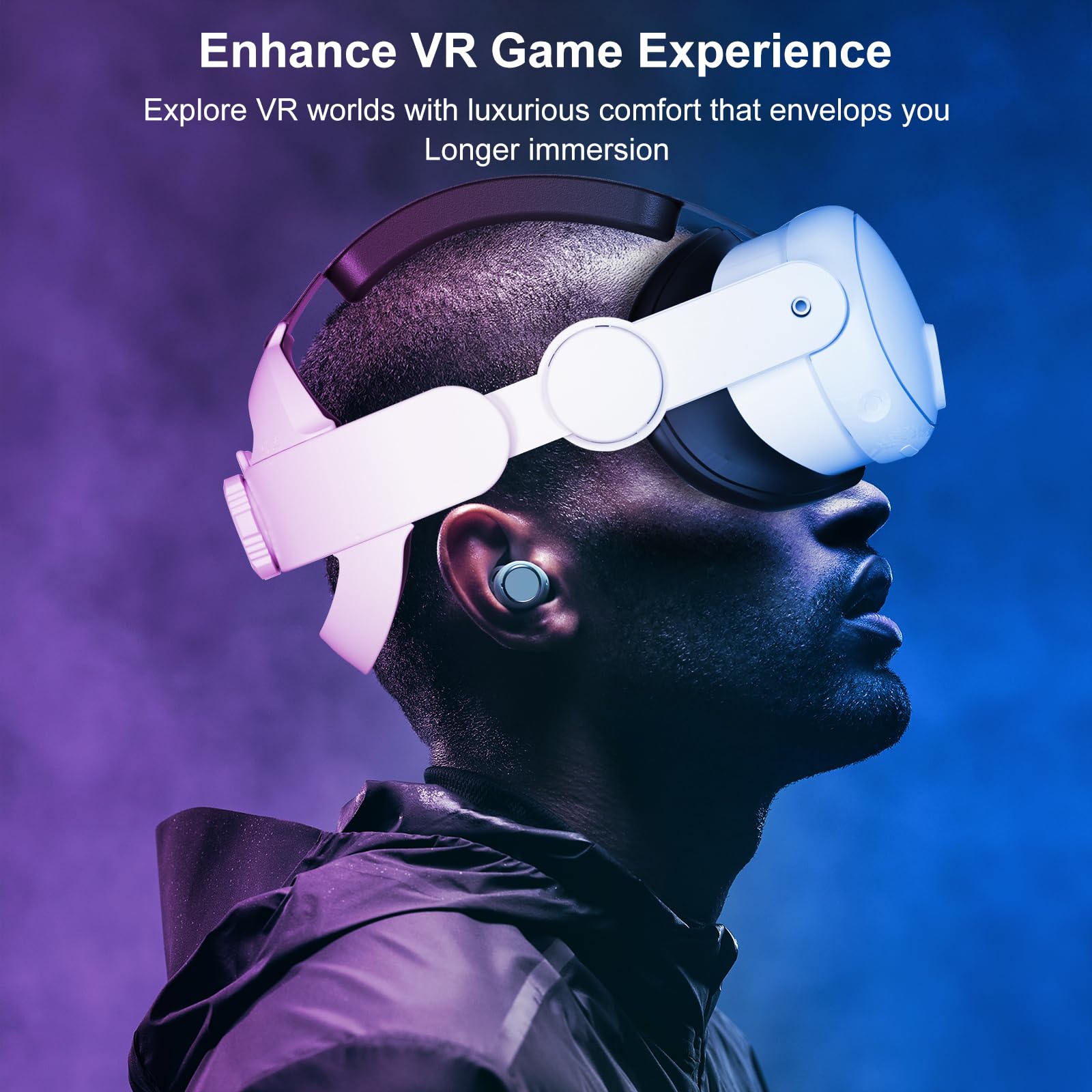 Meta Oculus Quest 3S/Quest 3 Elite Strap Replacement - Adjustable Pressure-Free Headband with Soft Cushion for Enhanced VR Comfort | Perfect for Long Gaming Sessions, VR Movies & Immersive Experiences