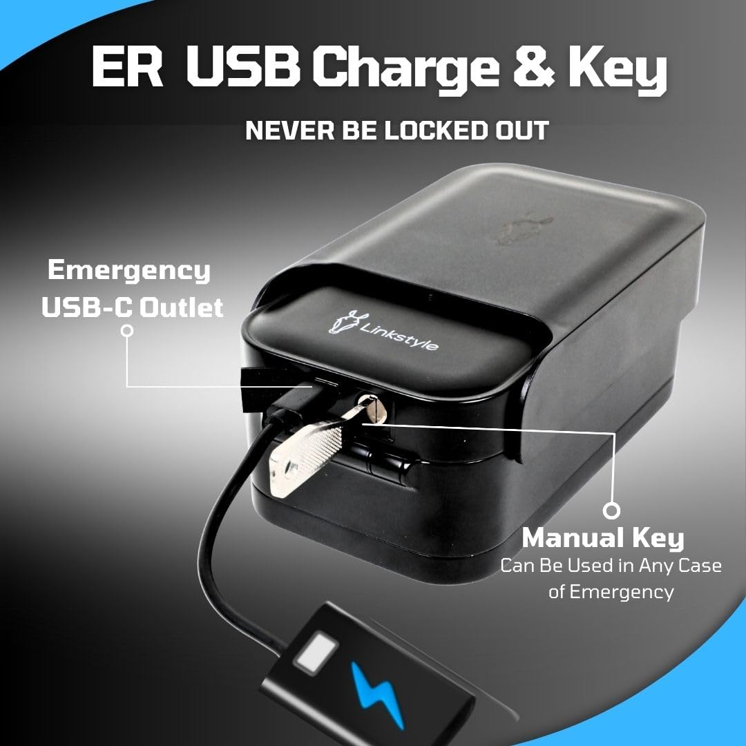 LINKSTYLE Matrix II Smart Lock Box for Keys – Bluetooth Wireless Key Safe with 5 Unlock Modes (Codes, Fingerprint, App, Keycards, Manual Key) for AirBnB Hosts, Realtors & Turo Rentals – Secure Key Storage Solution for Vacation Homes, Rental Properties & Real Estate Showings