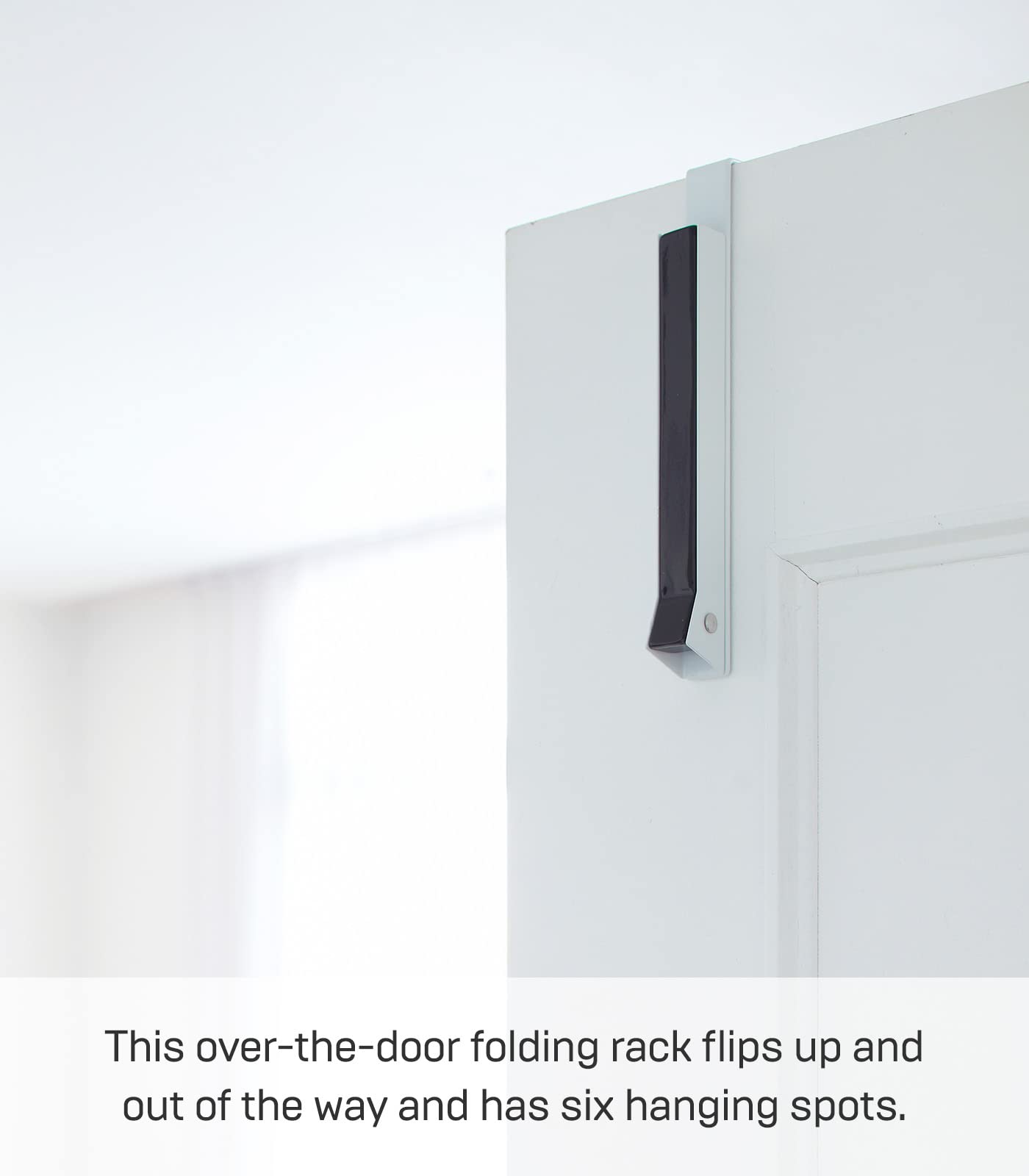 Yamazaki Alloy Steel Over The Door Hooks - Space Saving Folding Coat Rack for Closet & Entryway, Black | Perfect for Hanging Coats, Hats, Bags & Towels