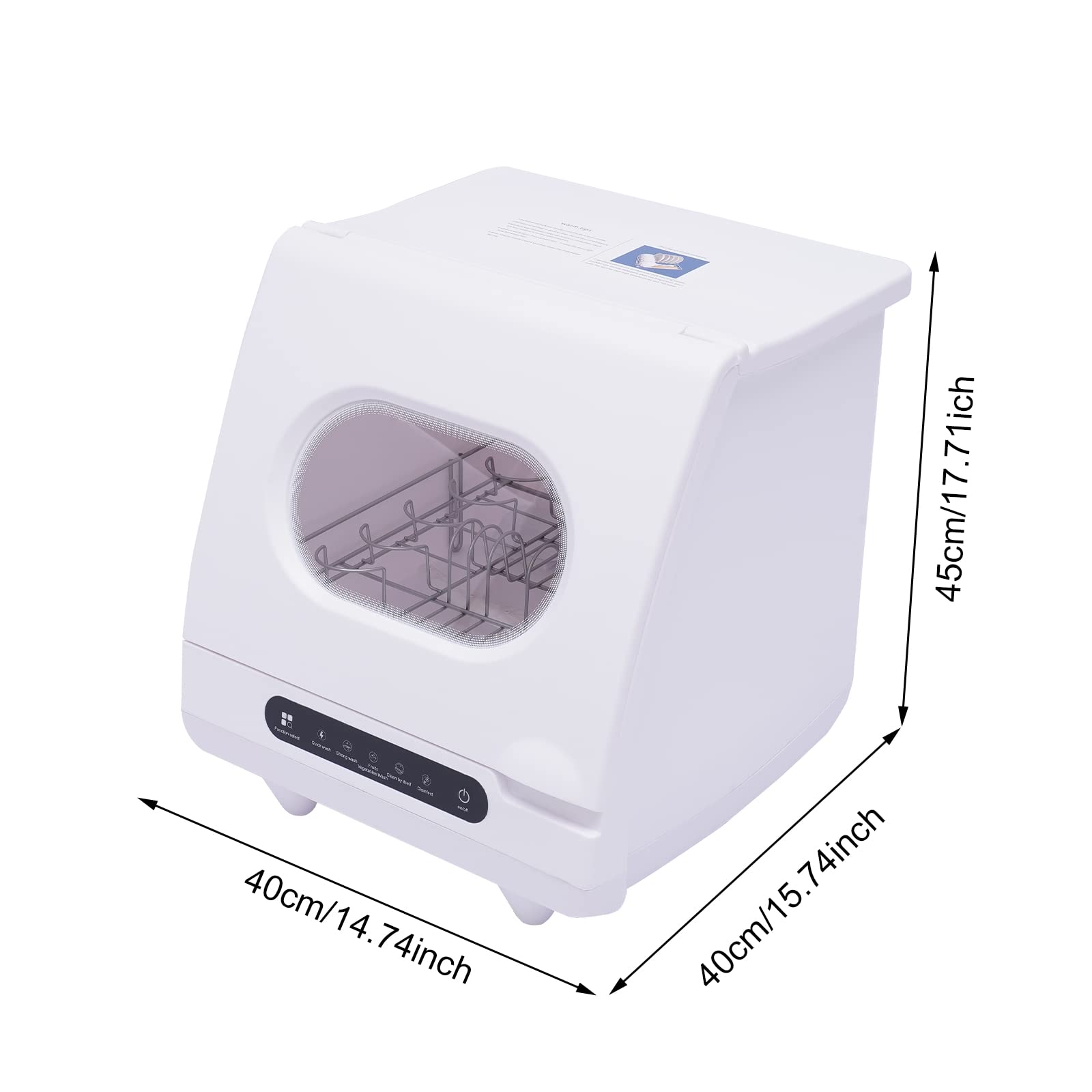 Portable Countertop Dishwasher - 1200W Mini RV Dishwasher with 5 Wash Programs, Compact Dishwashing Machine for Small Spaces - Perfect for Apartments, Dorms, Boats, Campers & Tiny Homes - Save Water & Energy While Washing Dishes Effortlessly