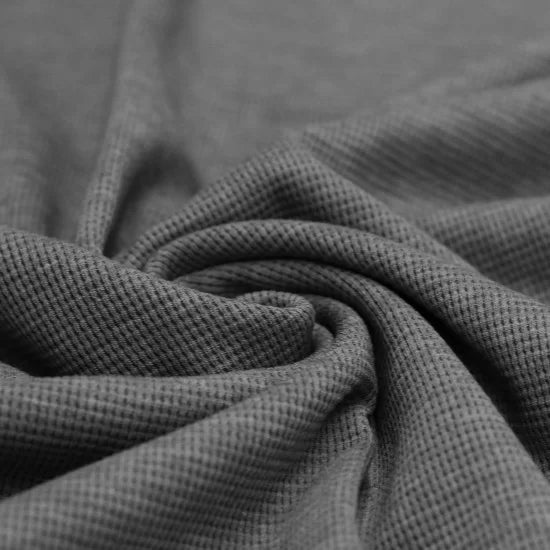 Premium Cotton Waffle Knit Blanket - Soft Dark Grey Melange Throw for Cozy Bedroom, Living Room & Couch - Breathable All-Season Comfort