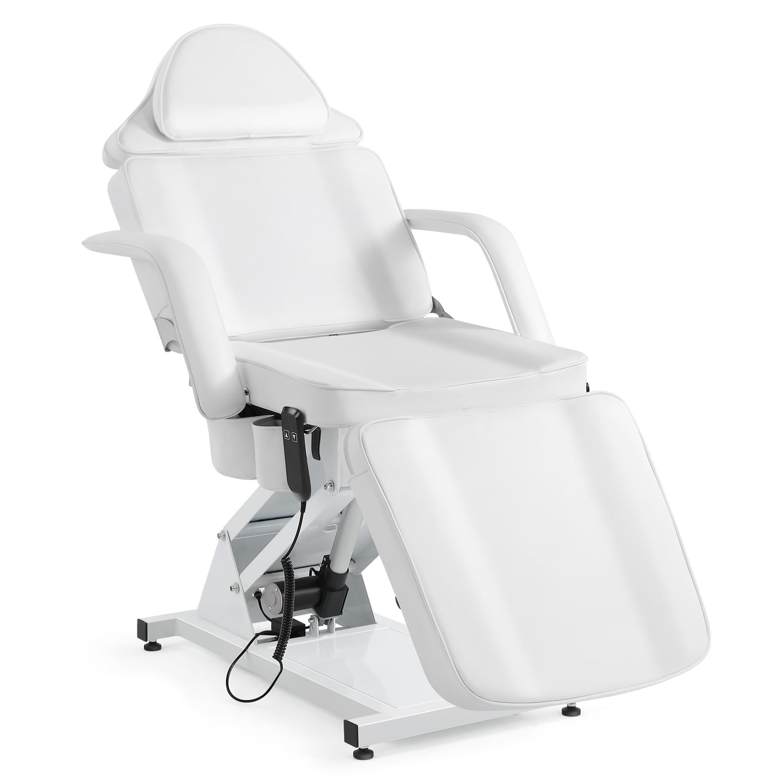 Electric Adjustable Massage Table - Professional Salon Facial Bed & Lash Extension Chair with Height Control - Perfect for Spa, Massage Therapy & Eyelash Extensions (White)