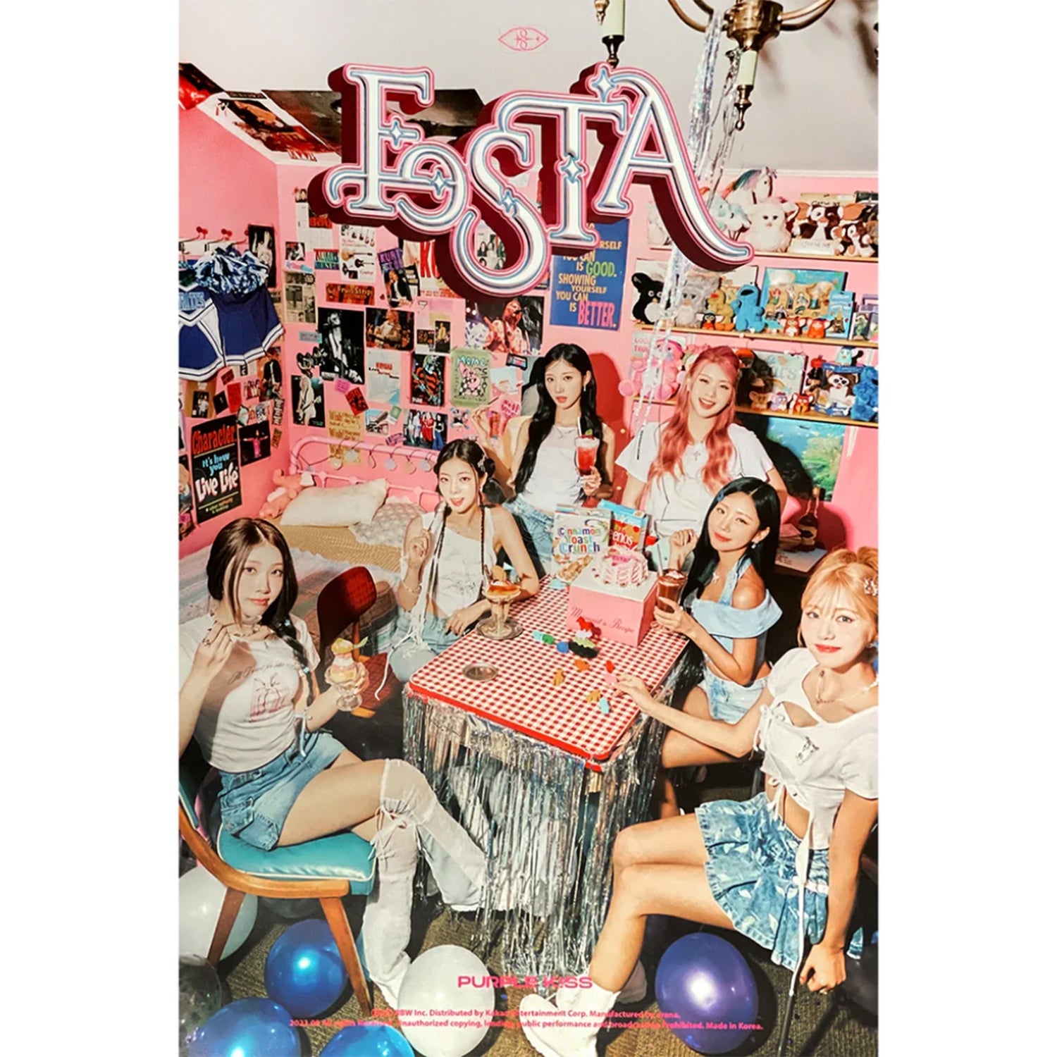 PURPLE KISS 1ST SINGLE ALBUM 'FESTA' Official Poster - K-POP Music Wall Decor for Fans, Bedroom & Studio Display